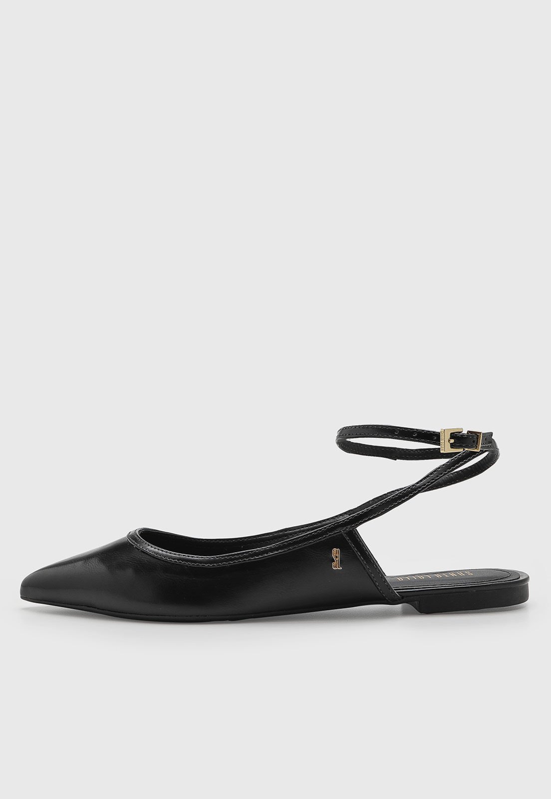 Vista 2 Sapatilha Feminina Santa Lolla Bico Fino Preta preto Santa Lolla preto