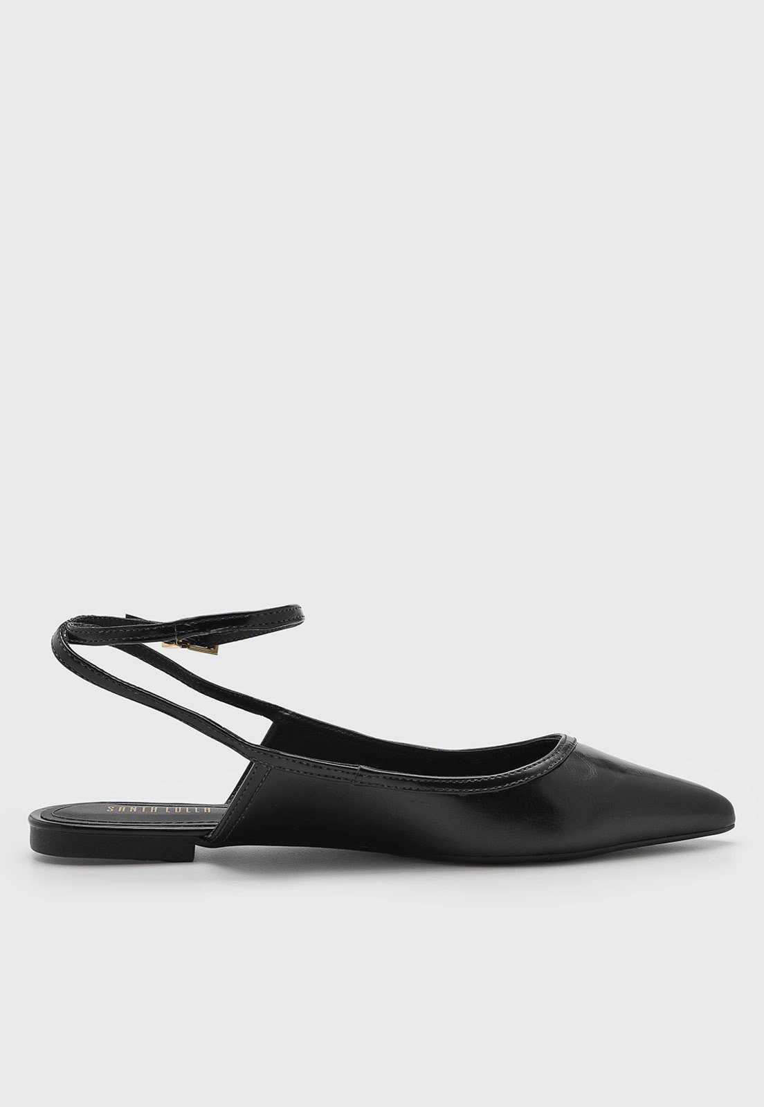 Vista 3 Sapatilha Feminina Santa Lolla Bico Fino Preta preto Santa Lolla preto