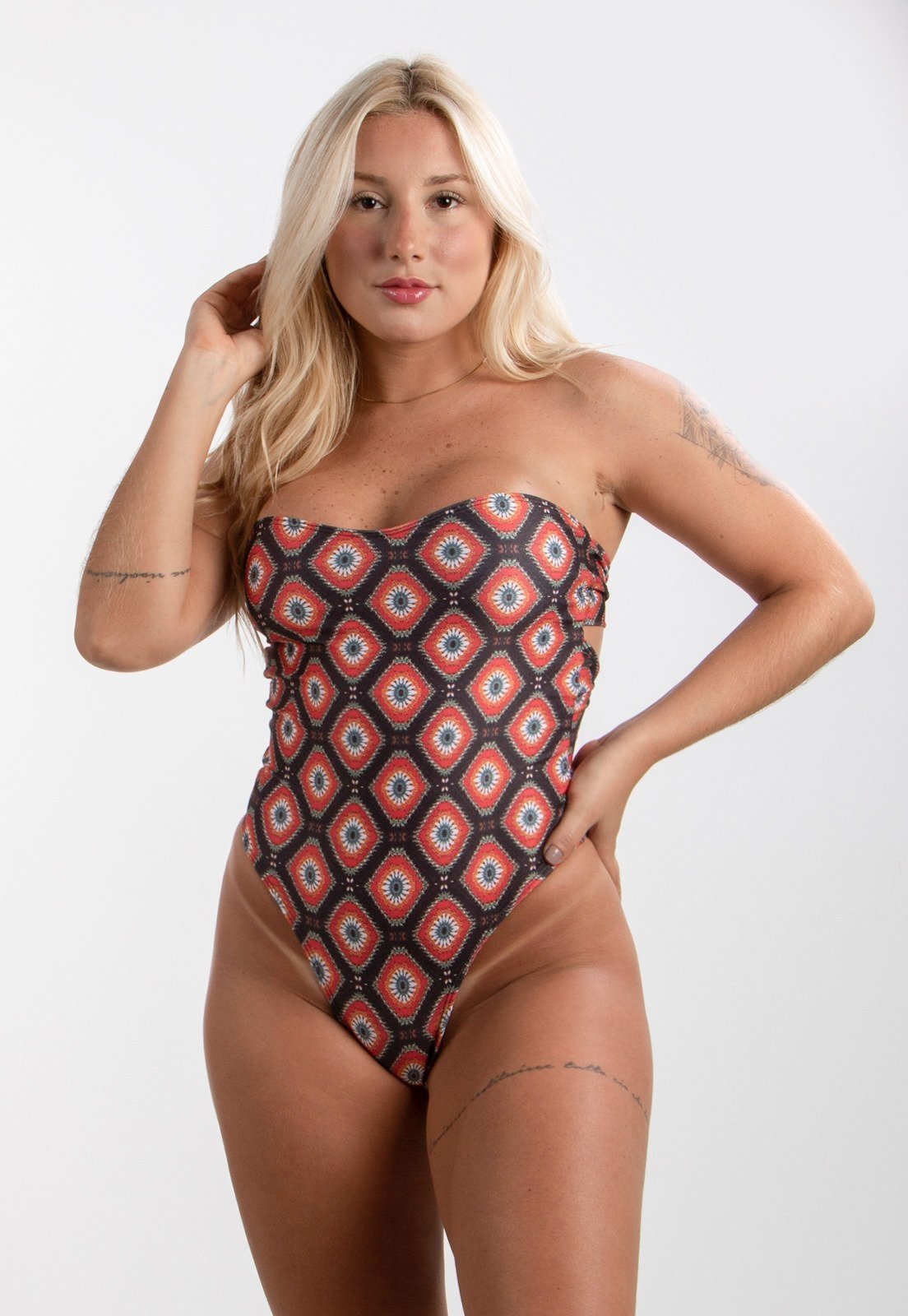Body Rioutlet Tomara Que Caia Cavado Estampado Tricô