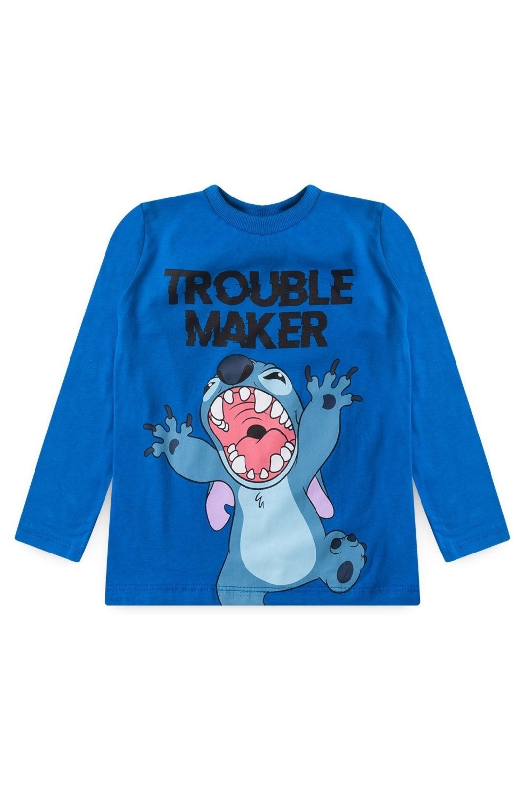 Infantil – Camiseta Disney Stitch Menino Meia Estação Manga Longa