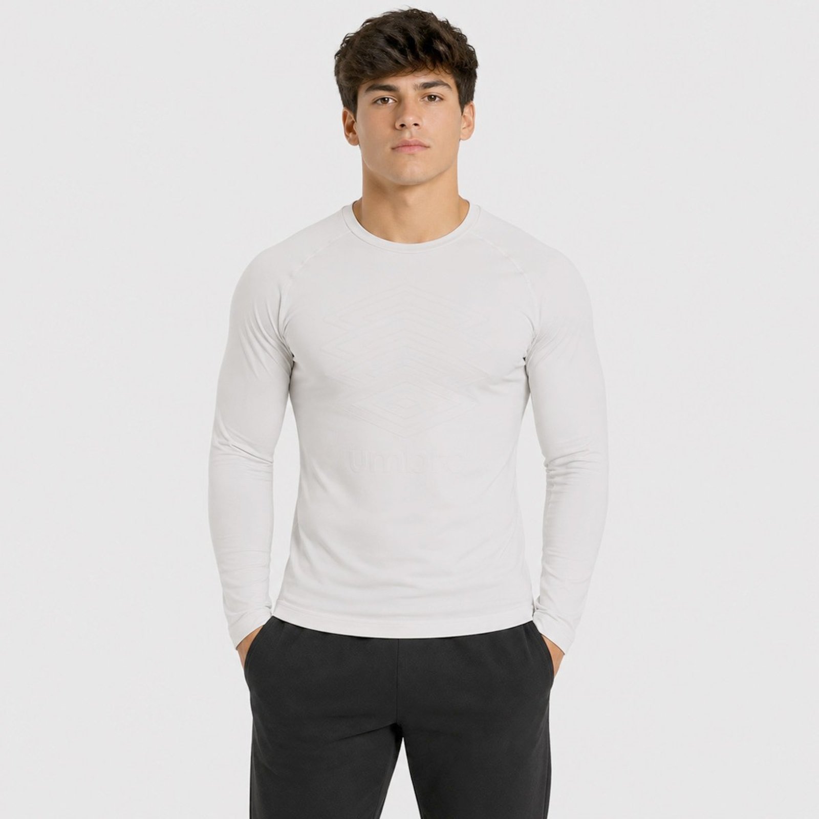 Camisa Térmica Umbro Manga Longa Diamond Shadow Branco