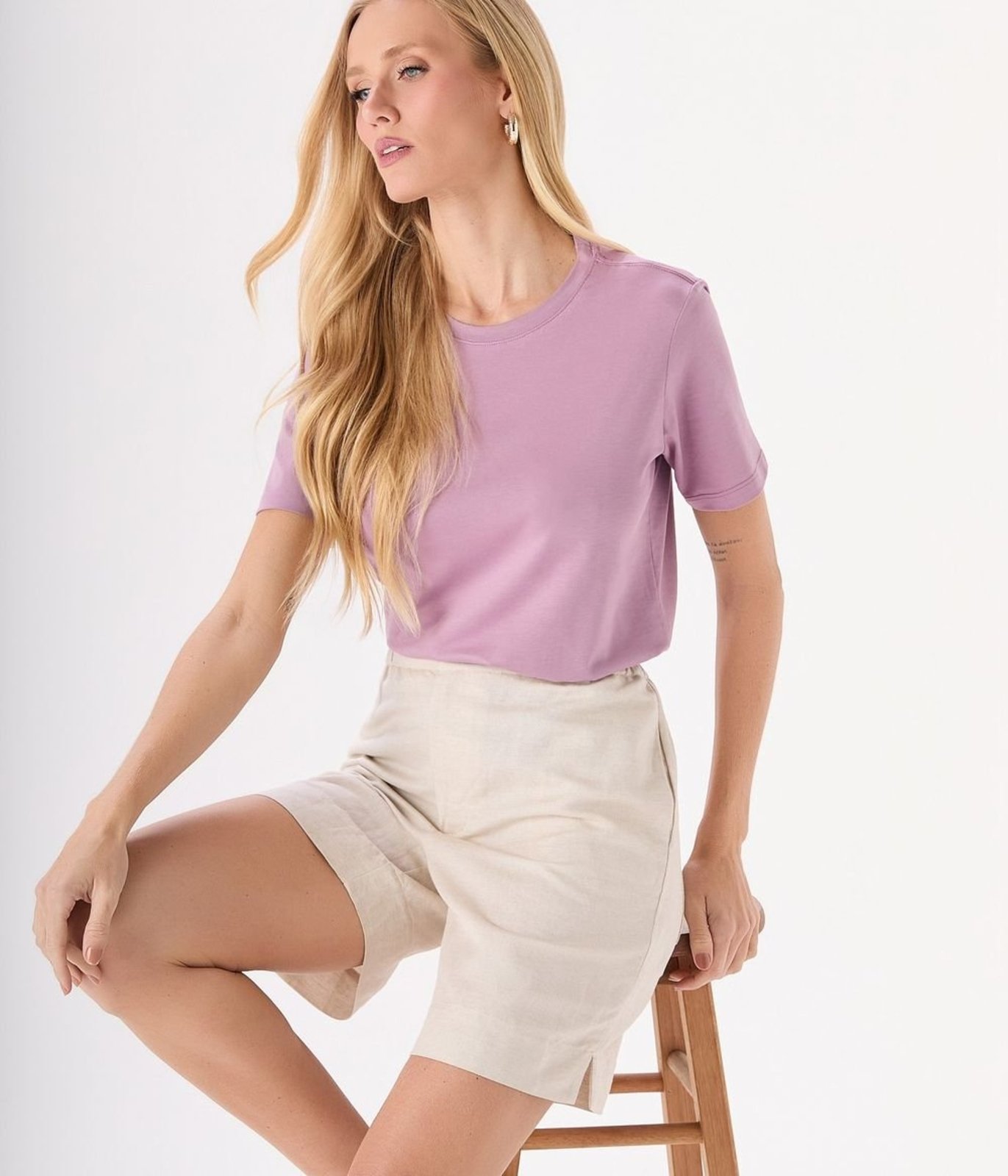 Blusa Makenji Pima Decote Careca Feminina Lilas