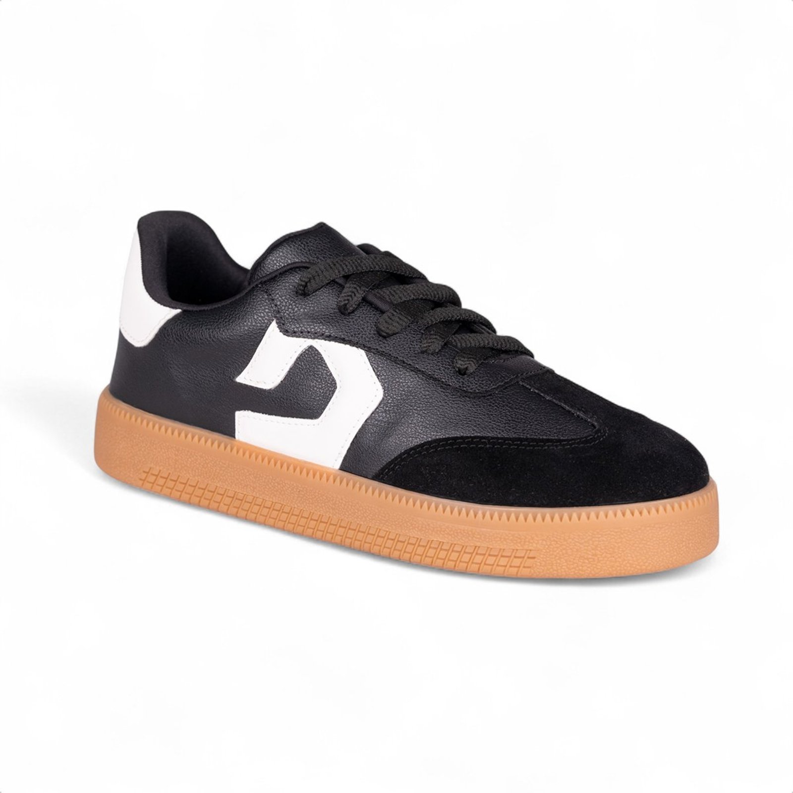 Tênis Domidona Feminino Street Urbano Casual Cano Baixo Elegante Sola Alta Preto