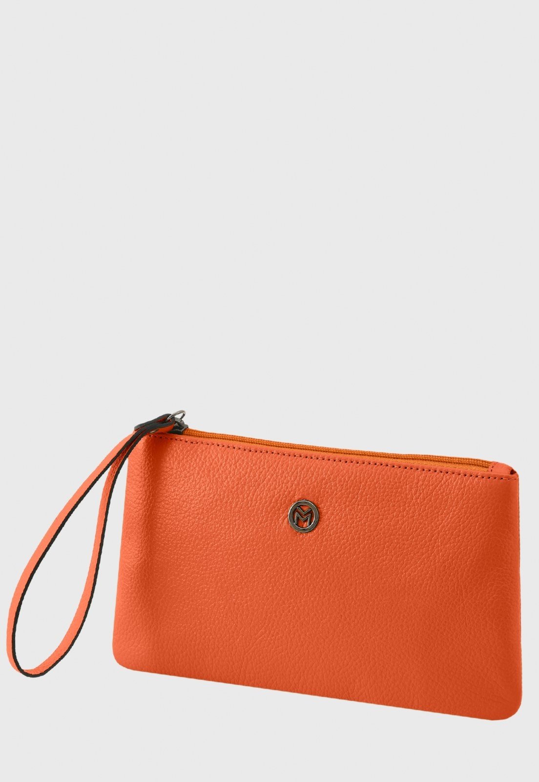 Bolsa Carteira Clutch Couro Mariart Cambará Orange