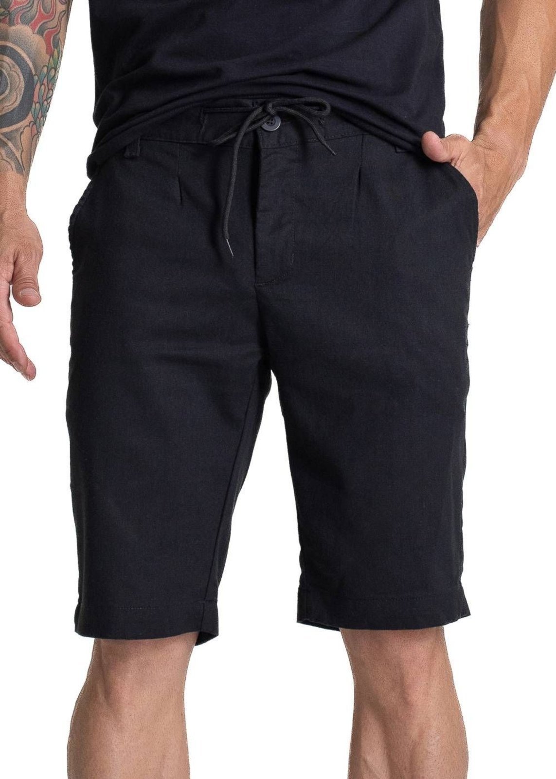 Bermuda Linho Sawary - 281876 - Preto - Sawary