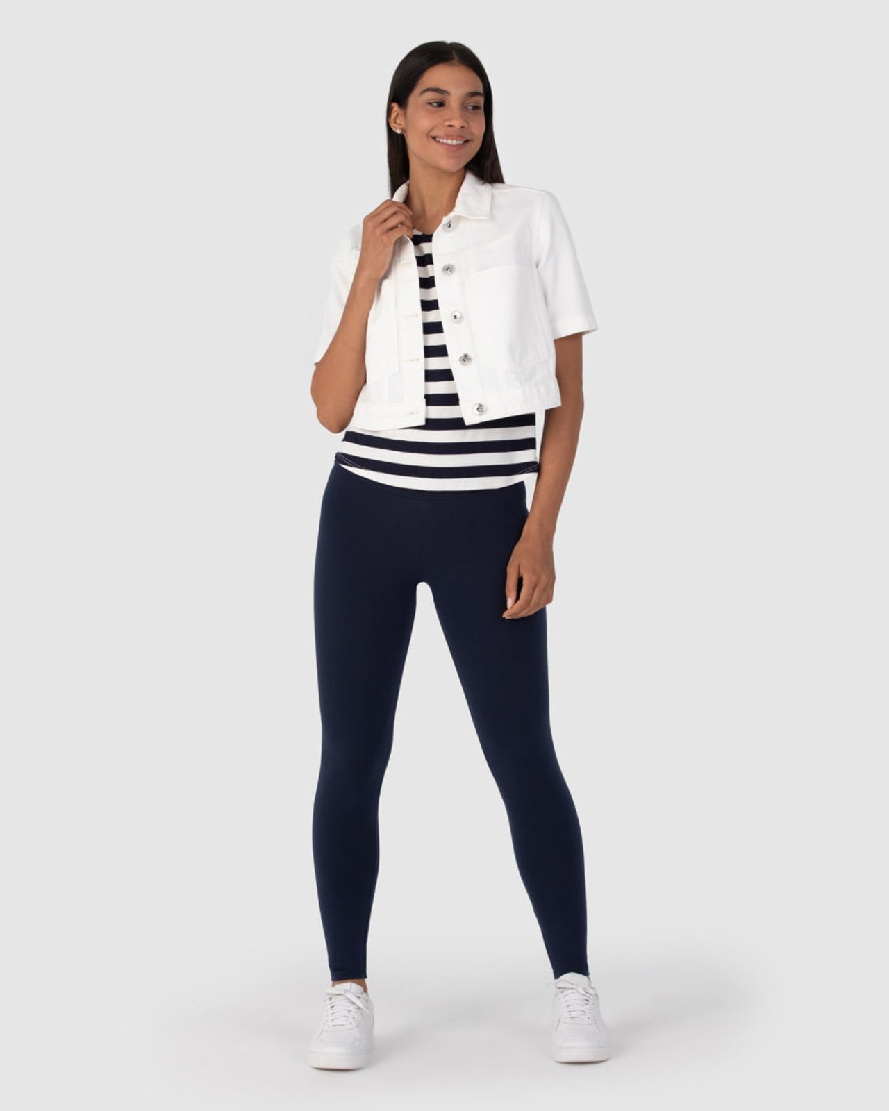 Calça Legging Básica Feminina Cintura Média Em Supplex®