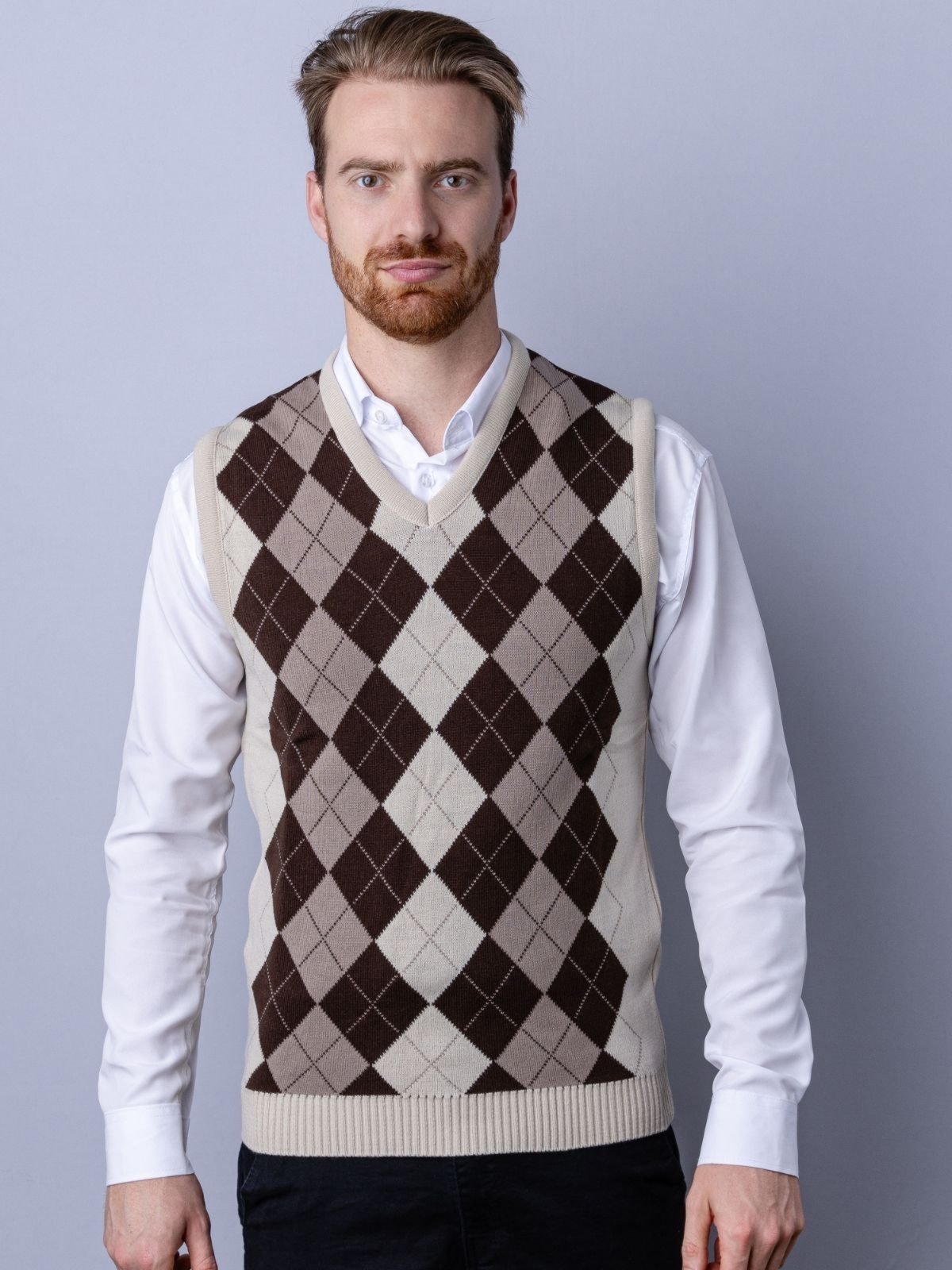 Colete com jacquard