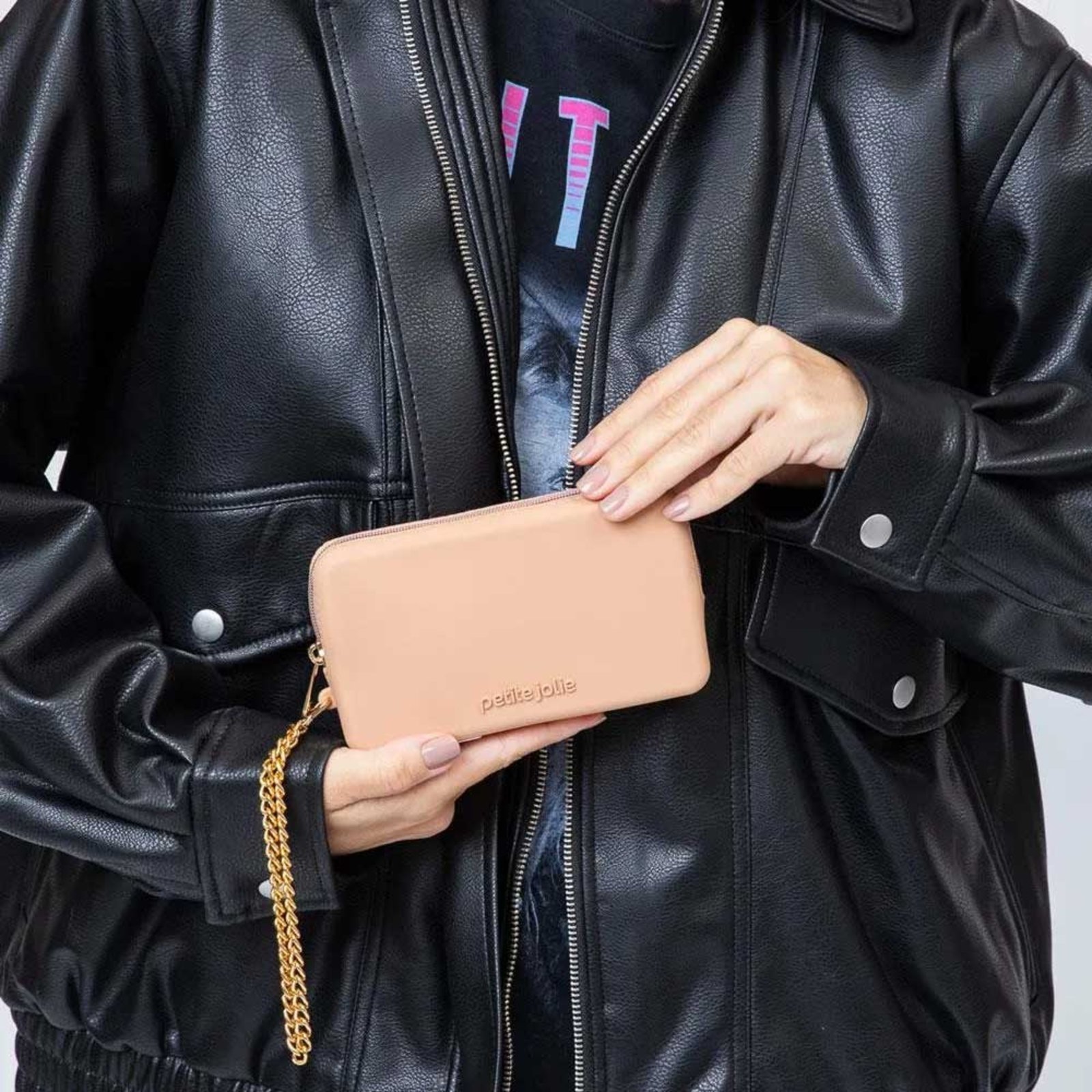 Vista 3 Bolsa Carteira Feminina Parker Avelã Petite Jolie PJ20300 laranja Petite Jolie laranja