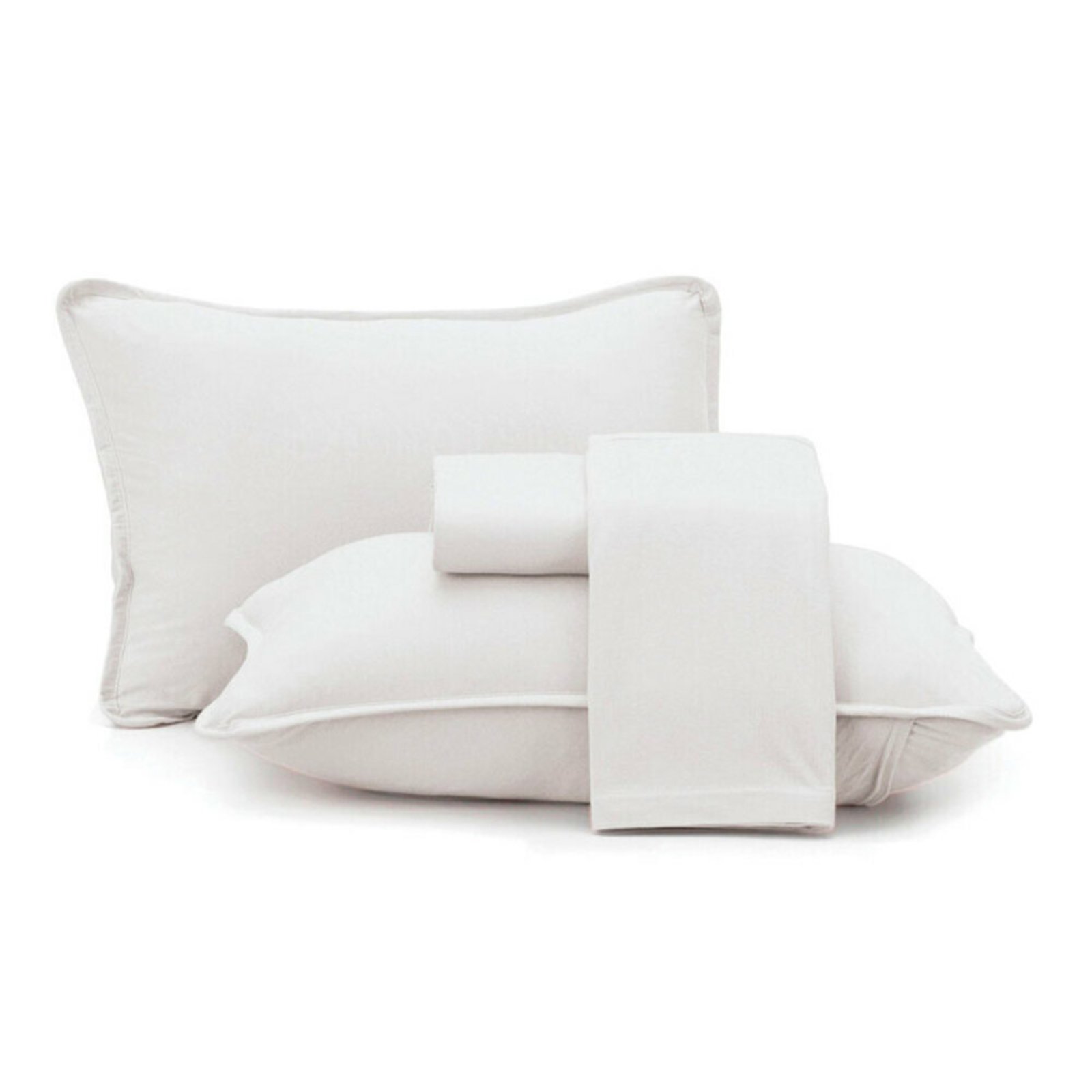 Jogo De Cama Lençol Casal Malha Bbc Textil Branco