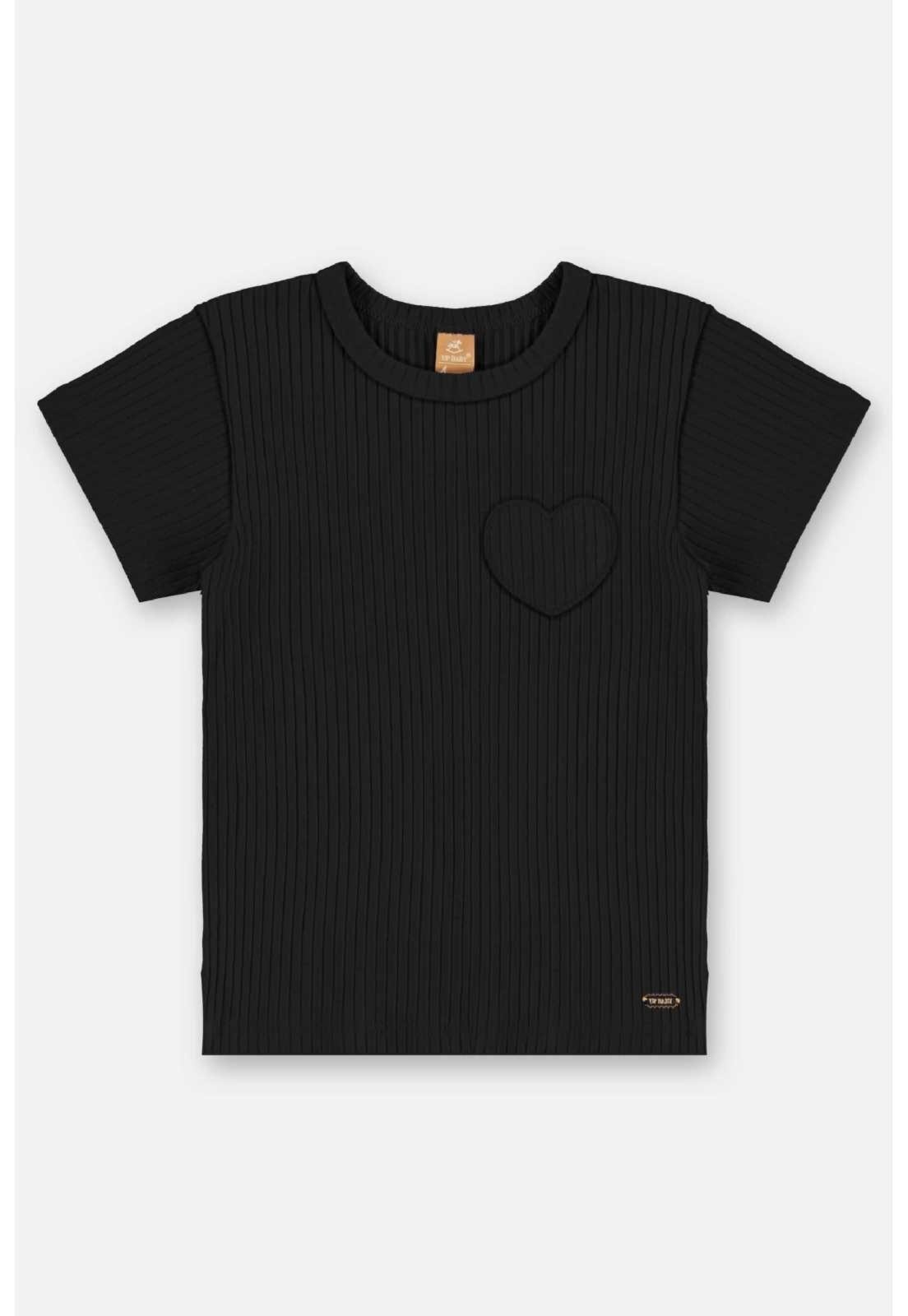 Infantil - Blusa em Ribana Canelada Up Baby Preto