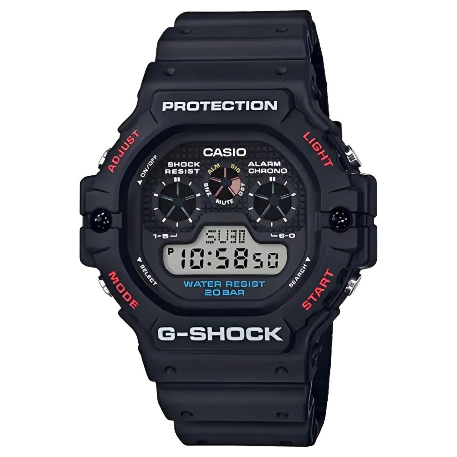 Vista 2 Relógio Casio G-Shock Digital DW-5900-1DR preto Casio preto