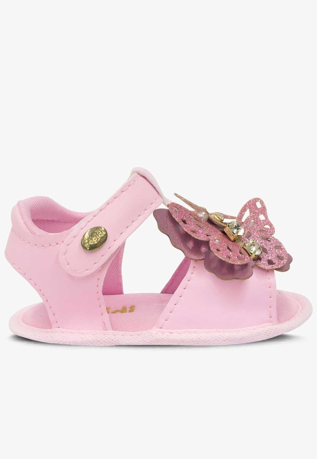 Vista 3 Infantil - Sandália Pópidi Recém-Nascido Menina Moda Borboletas branco Pópidí branco