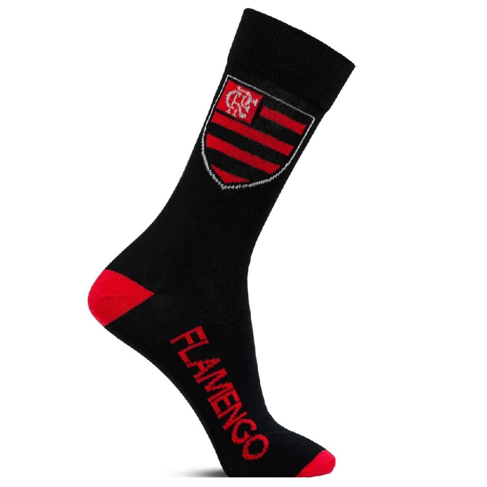 Meia Rikam Flamengo Casual 16 - Preto e vermelho