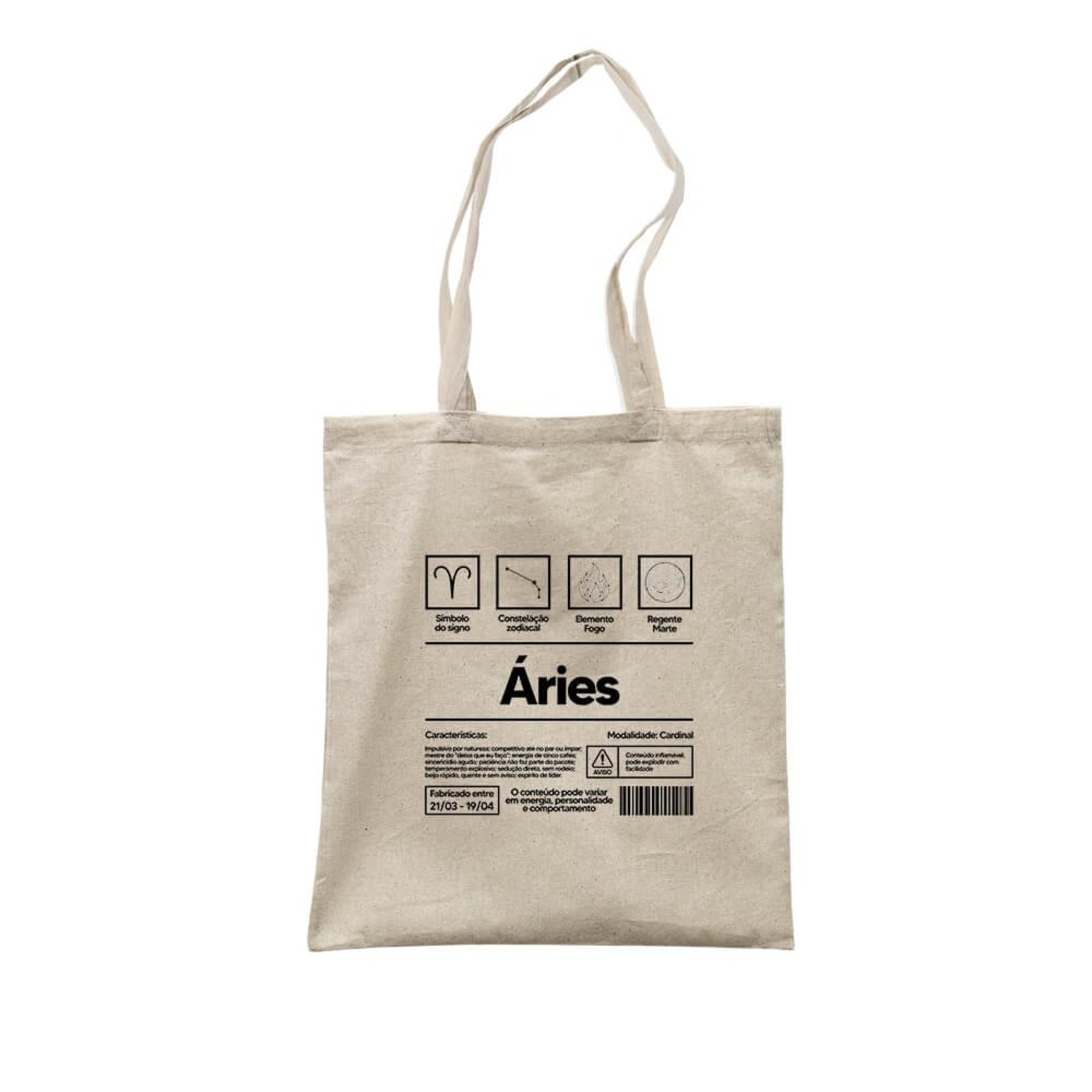 Ecobag Áries - Bege - Casual - Studio Geek