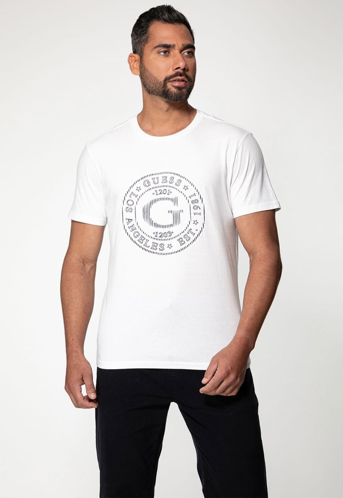 Camiseta Guess G Relevo Branco
