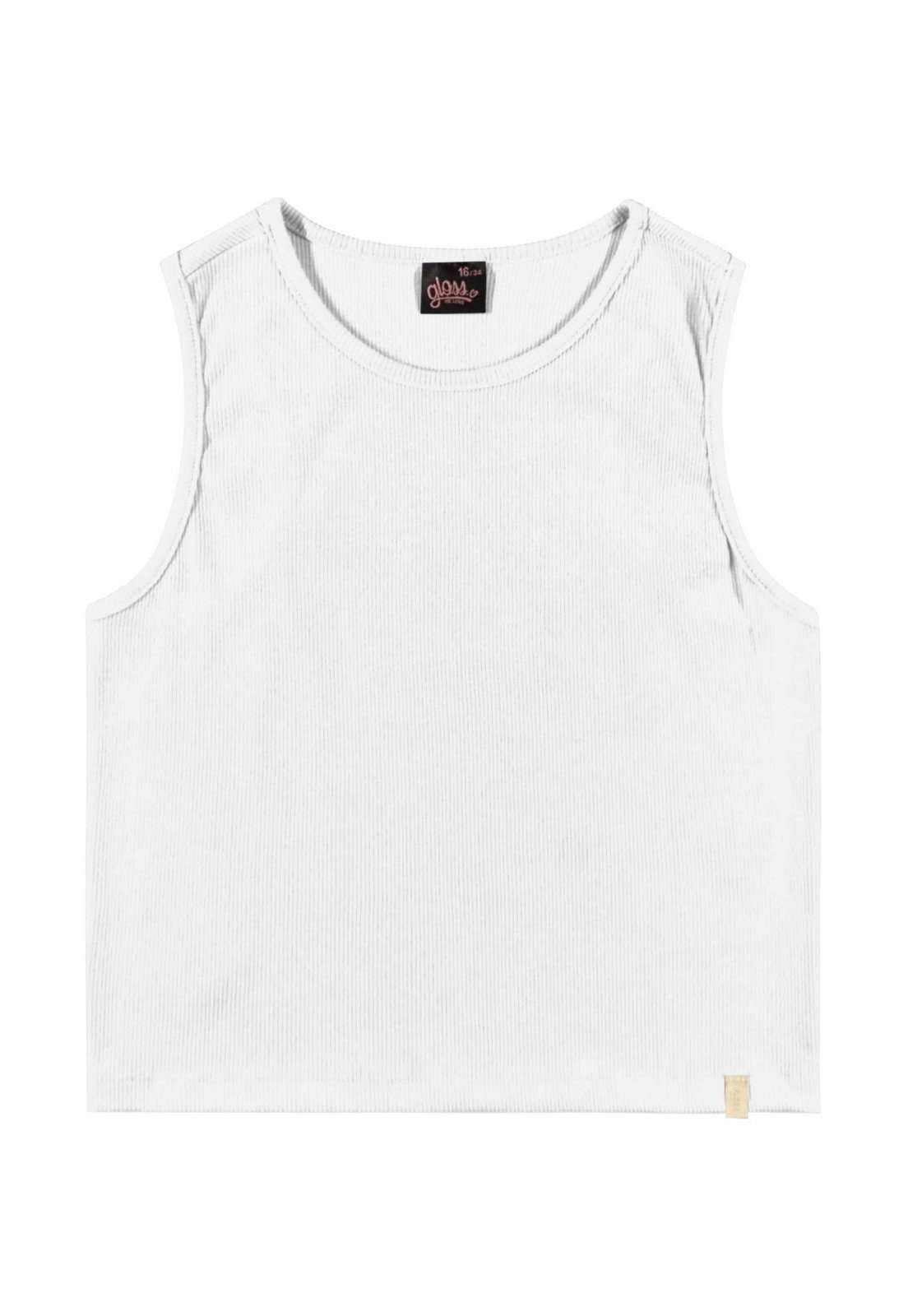 Infantil – Regata Básica Juvenil para Menina Gloss Branco