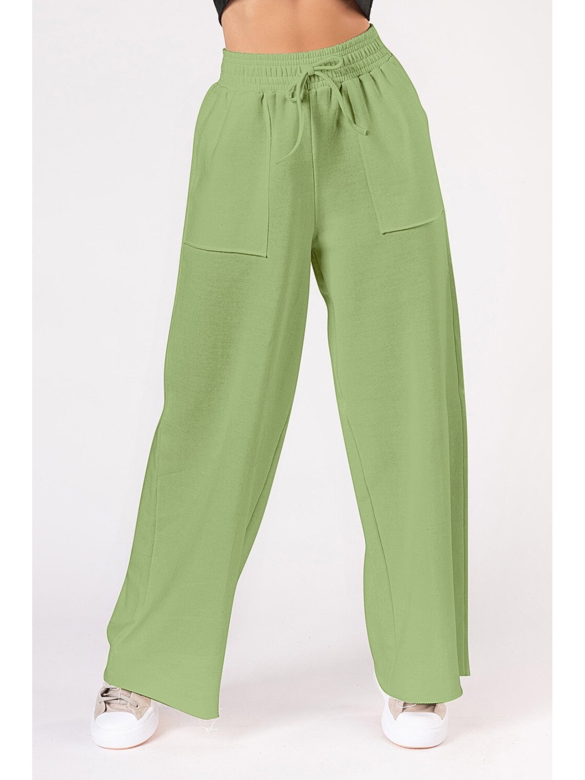 Calça Moletinho Wide Leg Val Verde Pistache