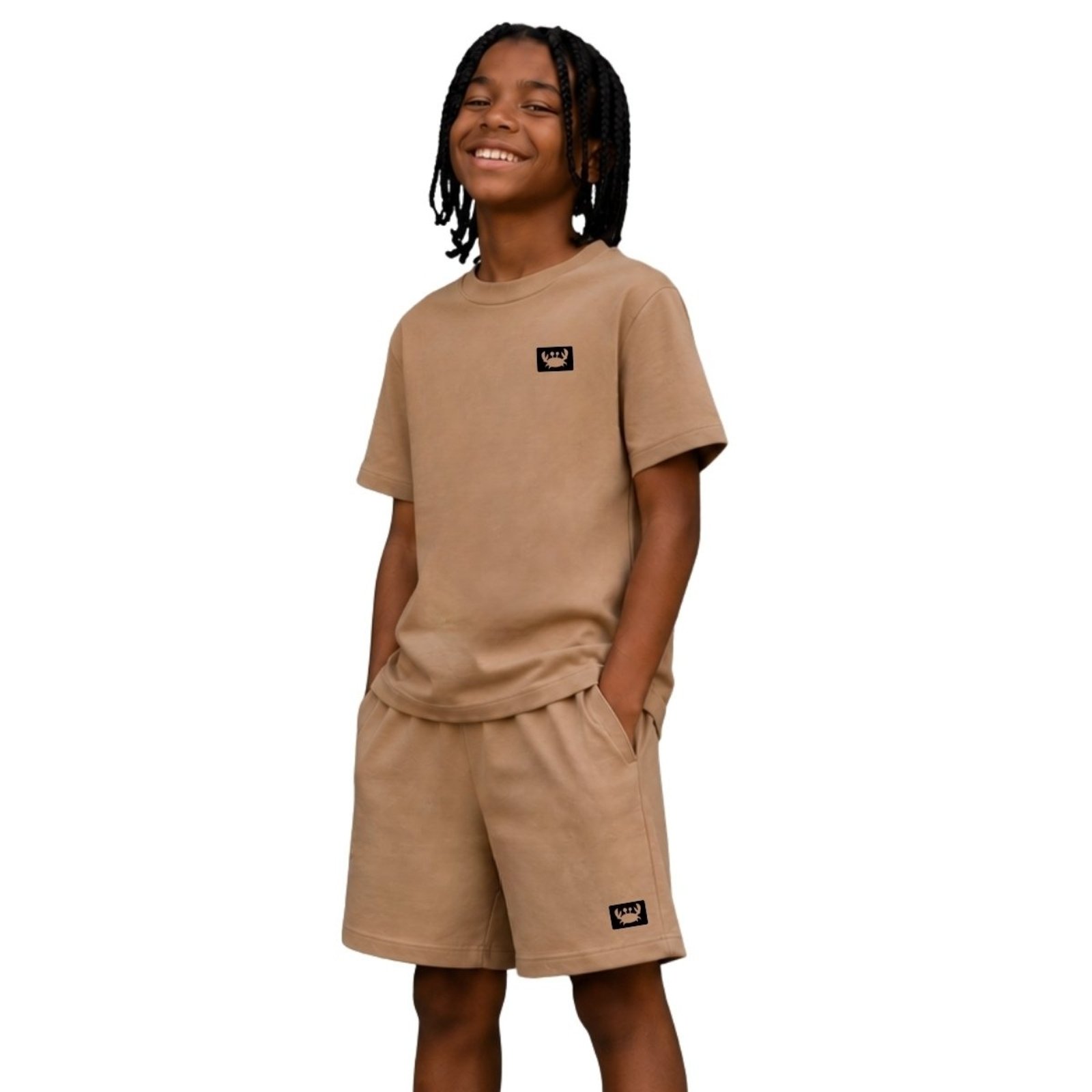Infantil - Conjunto Camiseta Manga Curta e Bermuda Suedine Estamado Siri Conforto Diário