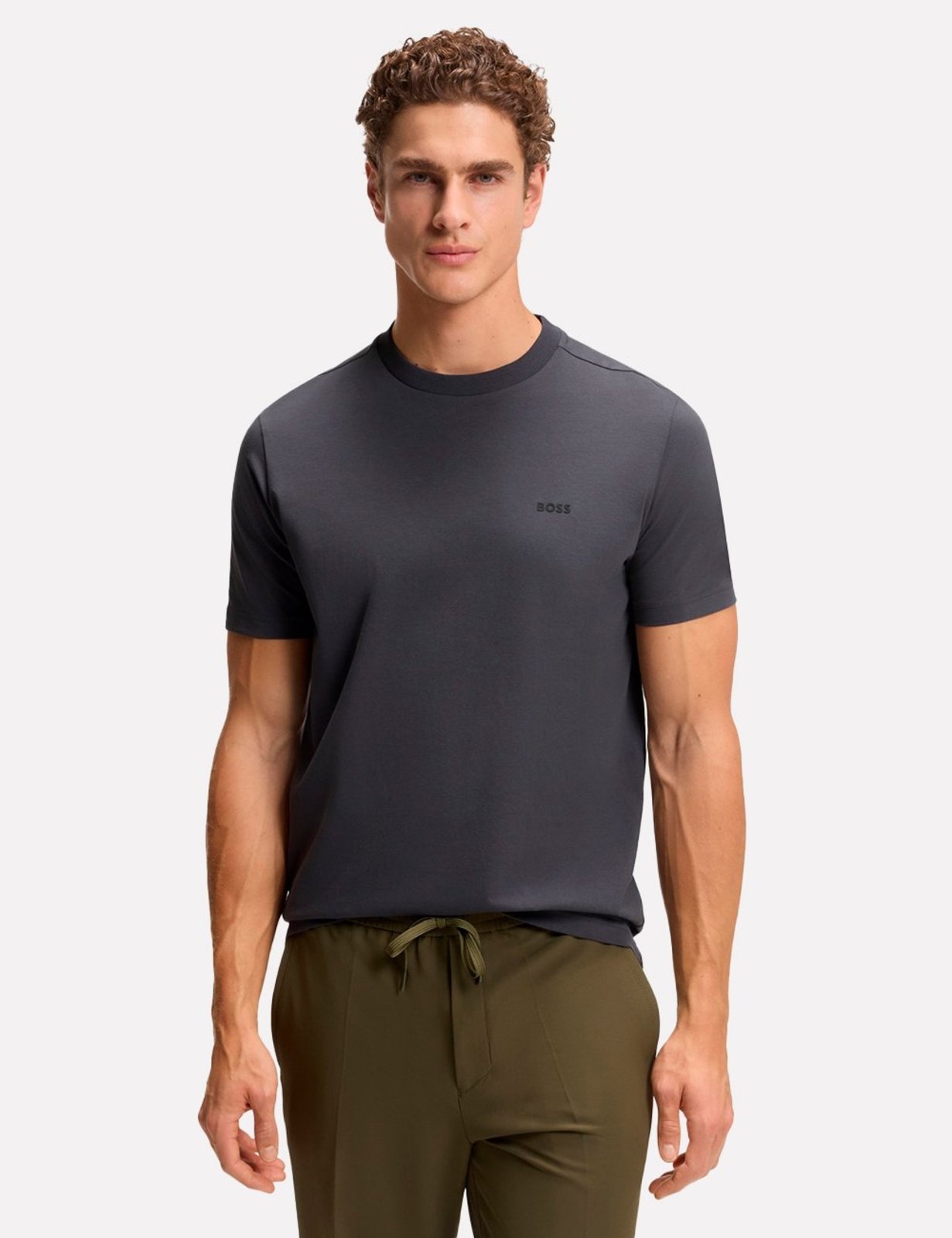 Camiseta Hugo Boss Masculina Regular Stretch Tee 071 Chumbo