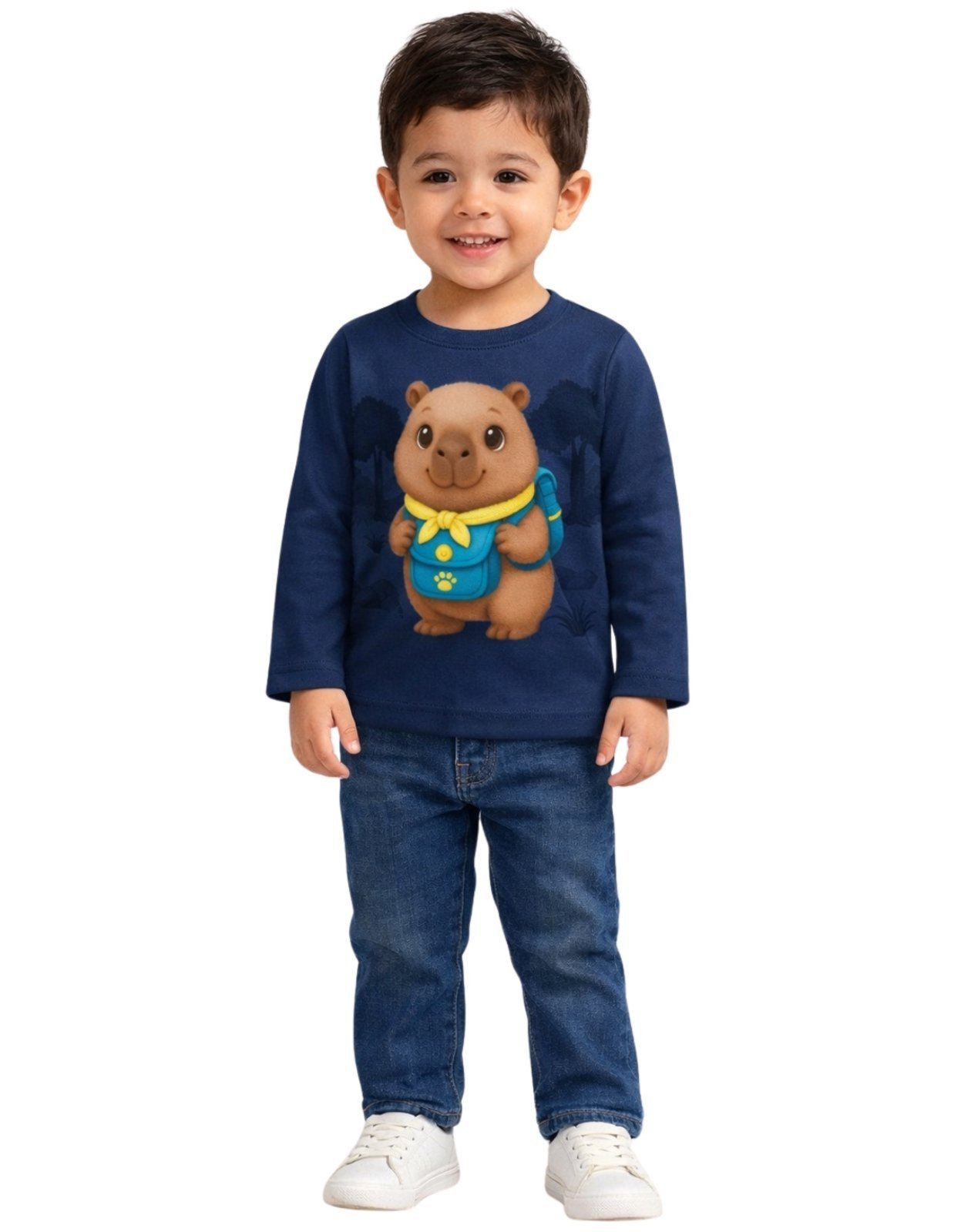 Vista 2 Infantil - Camiseta Manga Longa Kyly Urso azul Kyly azul
