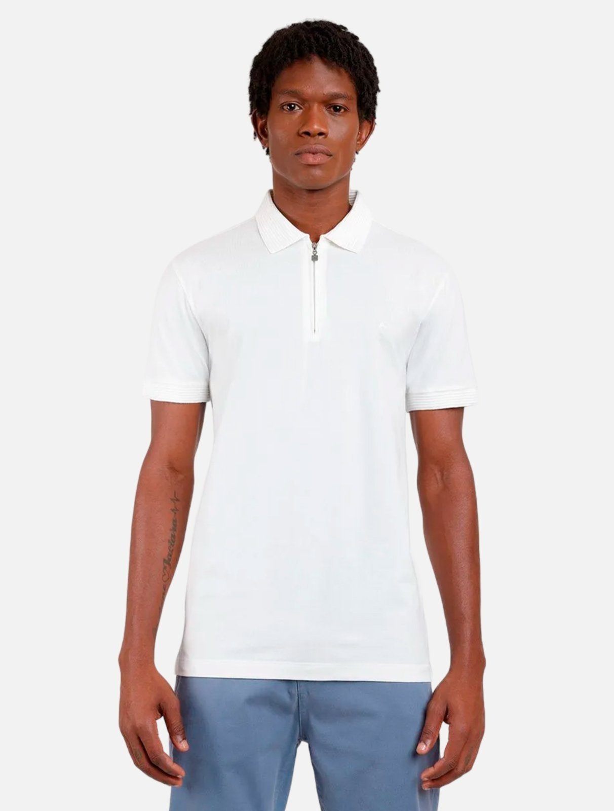 Polo Aramis Piquet com Zíper PO100233 Off White