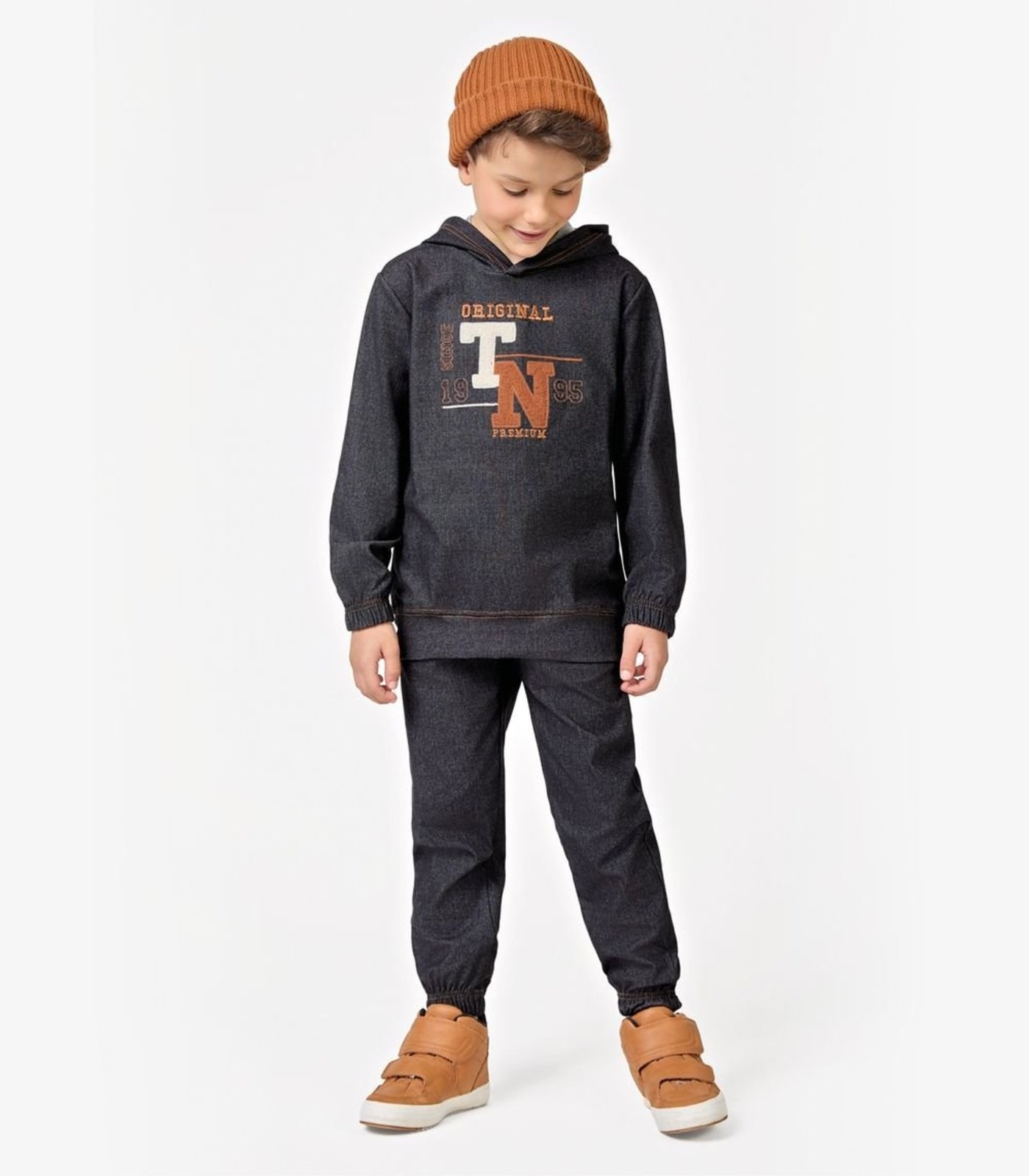 Infantil - Conjunto Blusão com Capuz e Calça Trick Nick Preto
