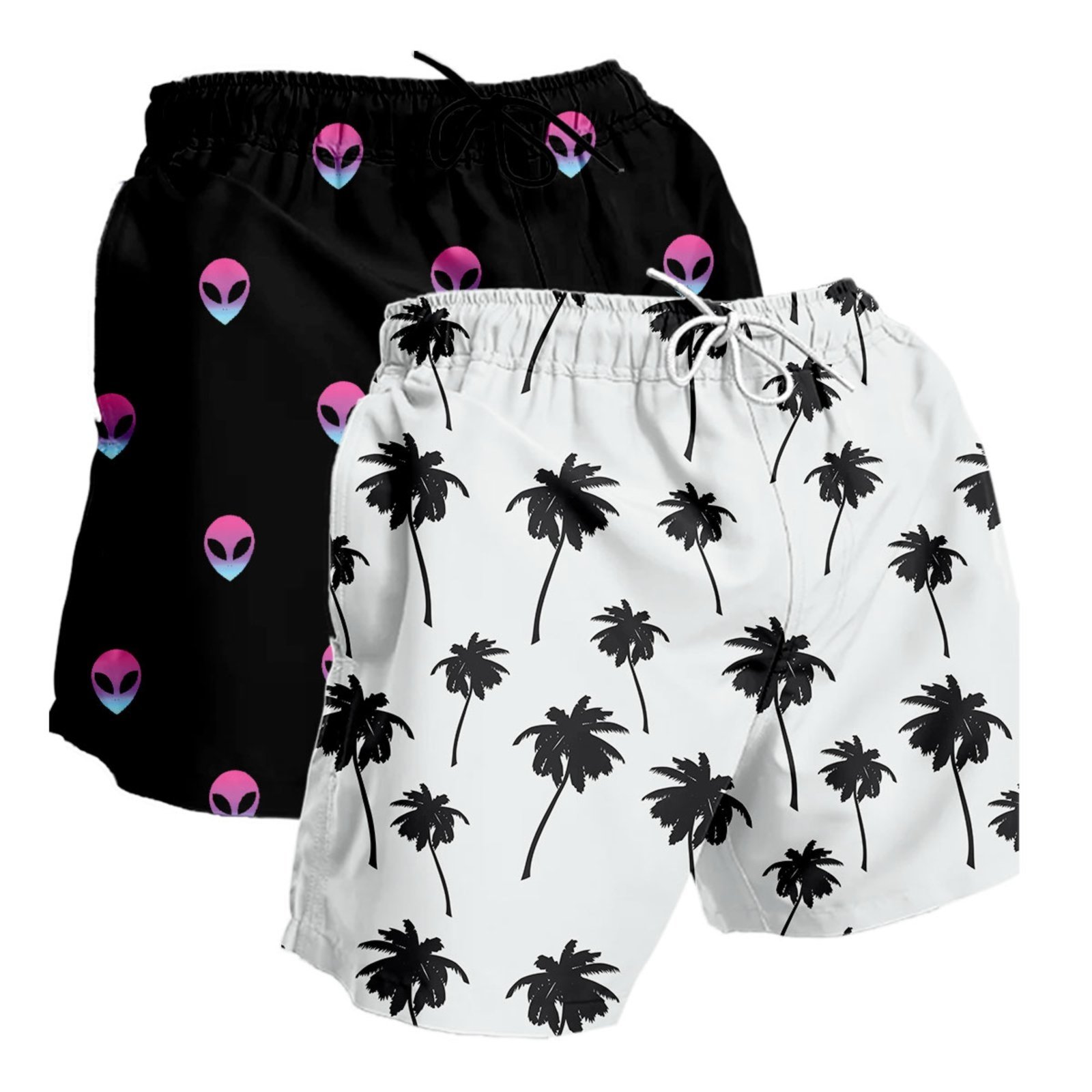 Kit 2 Short Moda Praia Masculino Bermuda Tactel Estampado