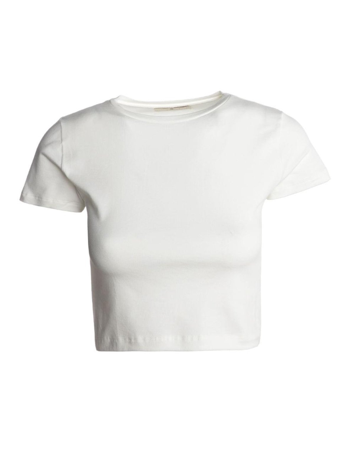 Vista 2 Blusa Cropped Manga Curta Autentique Feminina OFF WHITE off-white white Autentique off-white white