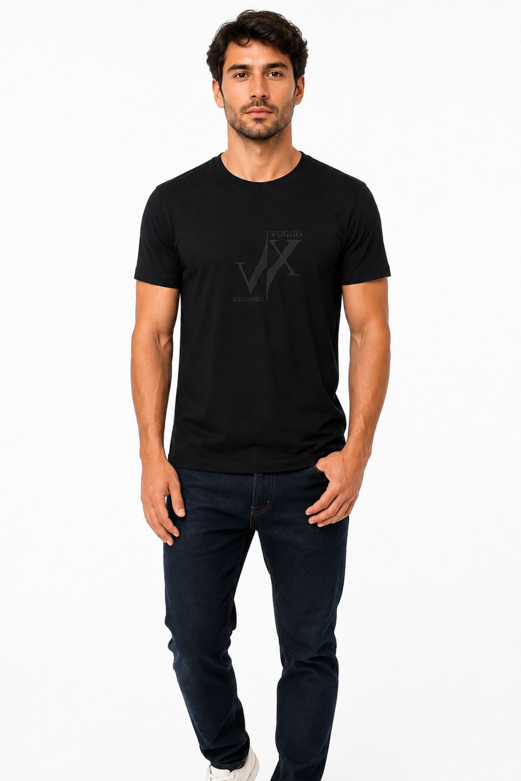 Camisa Masculina D Bell Outlet Fashion Básica Algodão Preto