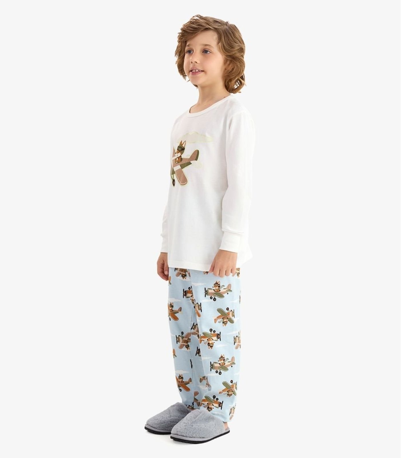 Pijama em Meia Malha Rovi Bege