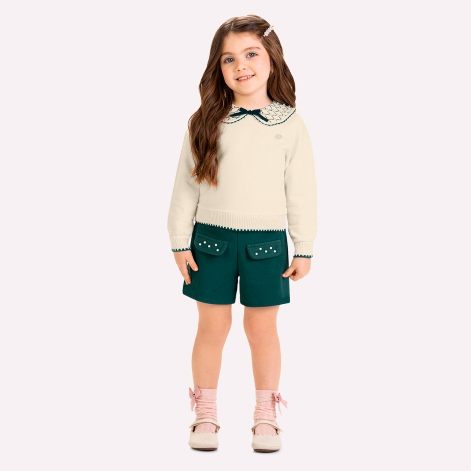 Infantil - Conjunto Menina com Pérolas Milon