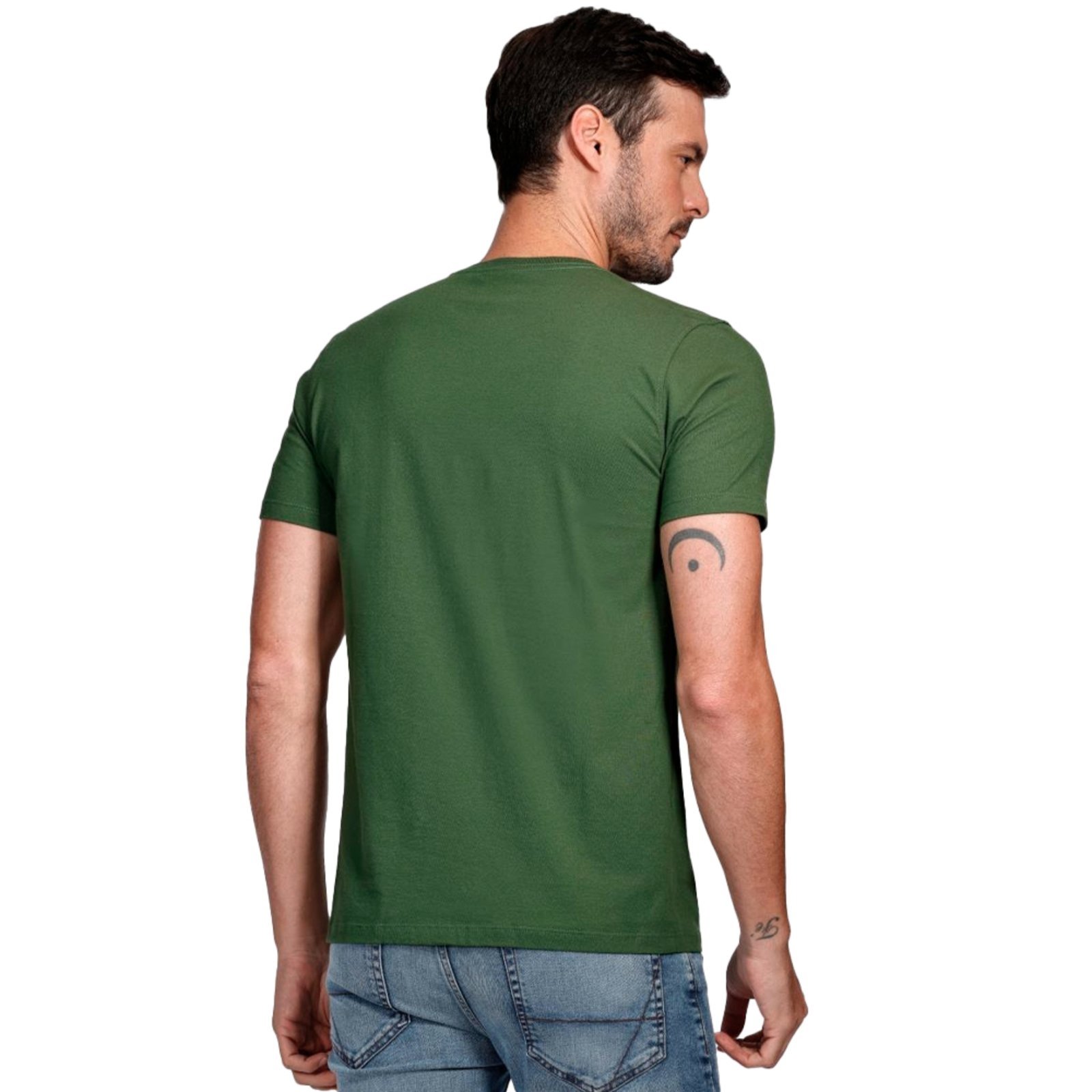 Vista 3 Camiseta Aramis Pixel Outline Ve25 Musgo Masculino verde Aramis verde