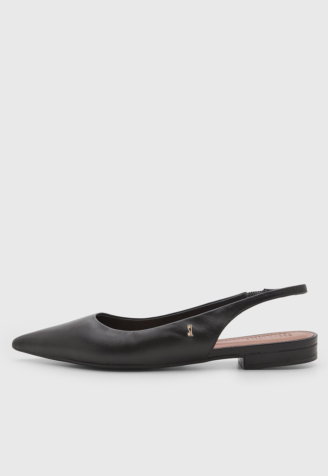 Sapatilha Feminina Santa Lolla Slingback Couro Preta