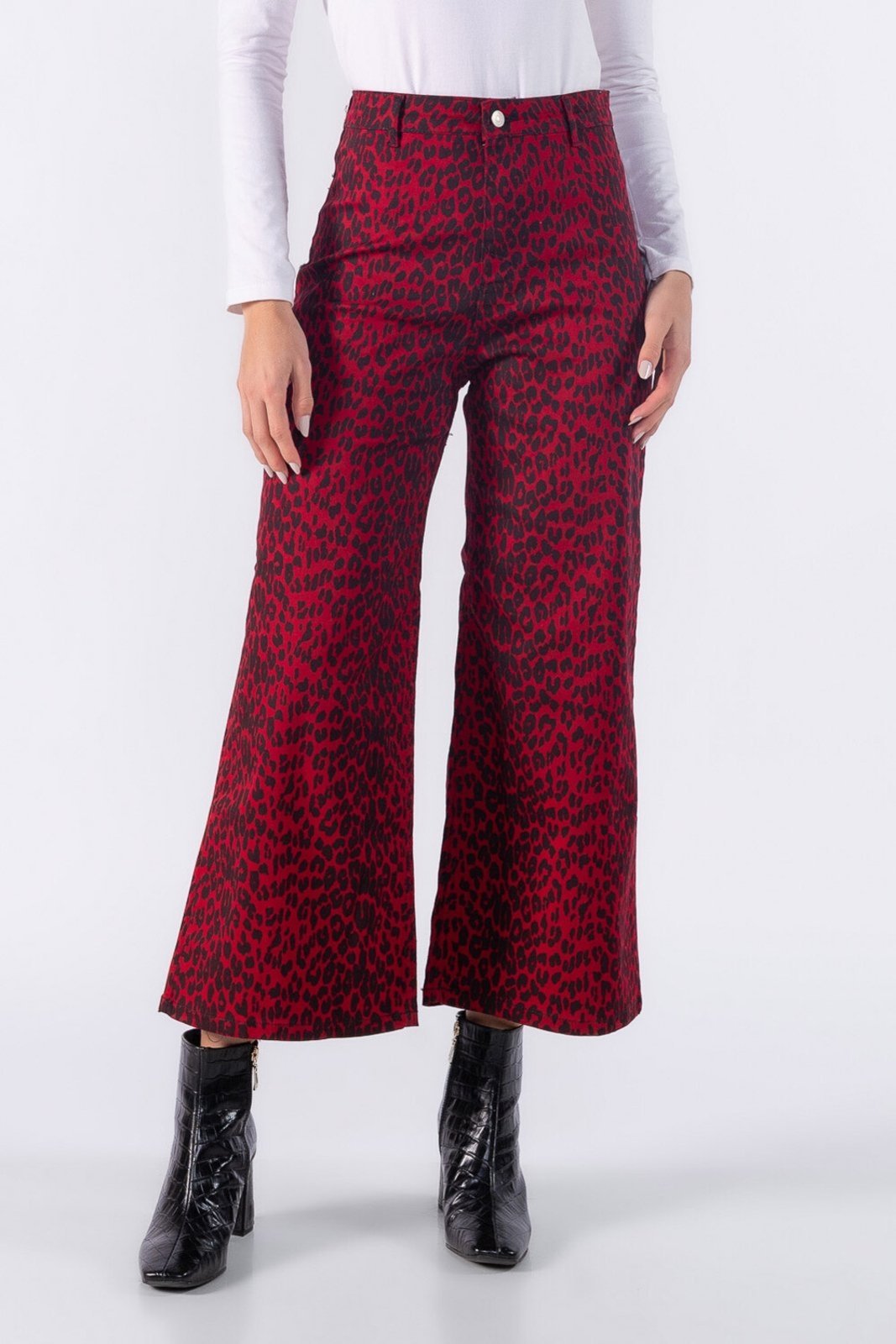 Calca jeans estampa oncinha Vermelho