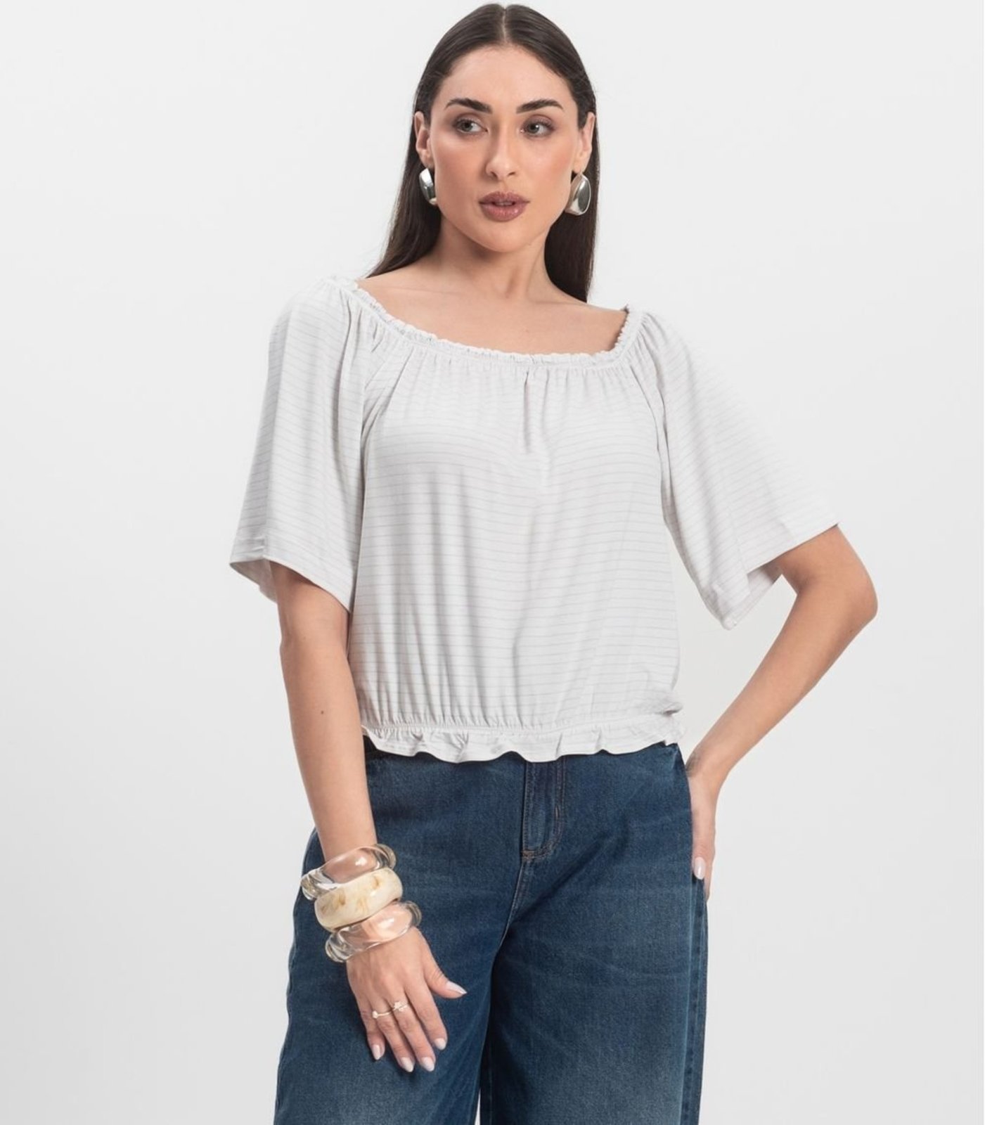 Blusa Feminina Ciganinha Infinita Cor Branco