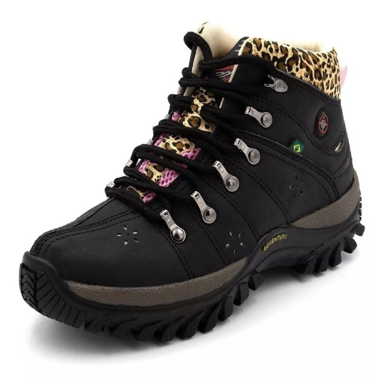 Bota Adventure Trilha Motociclista Mr Try Shoes Onça Preto
