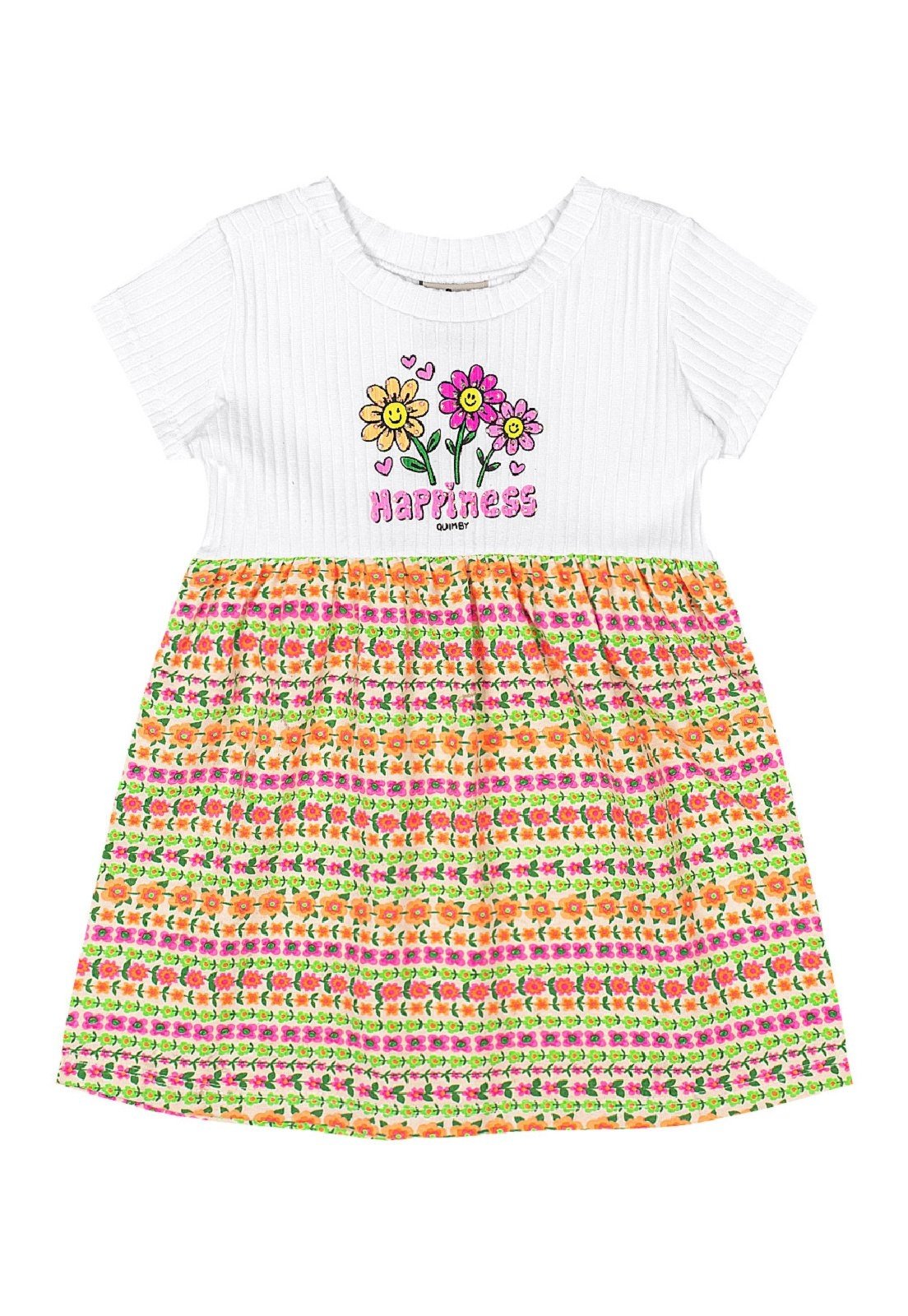 Infantil - Vestido Flor Feliz para Quimby Laranja