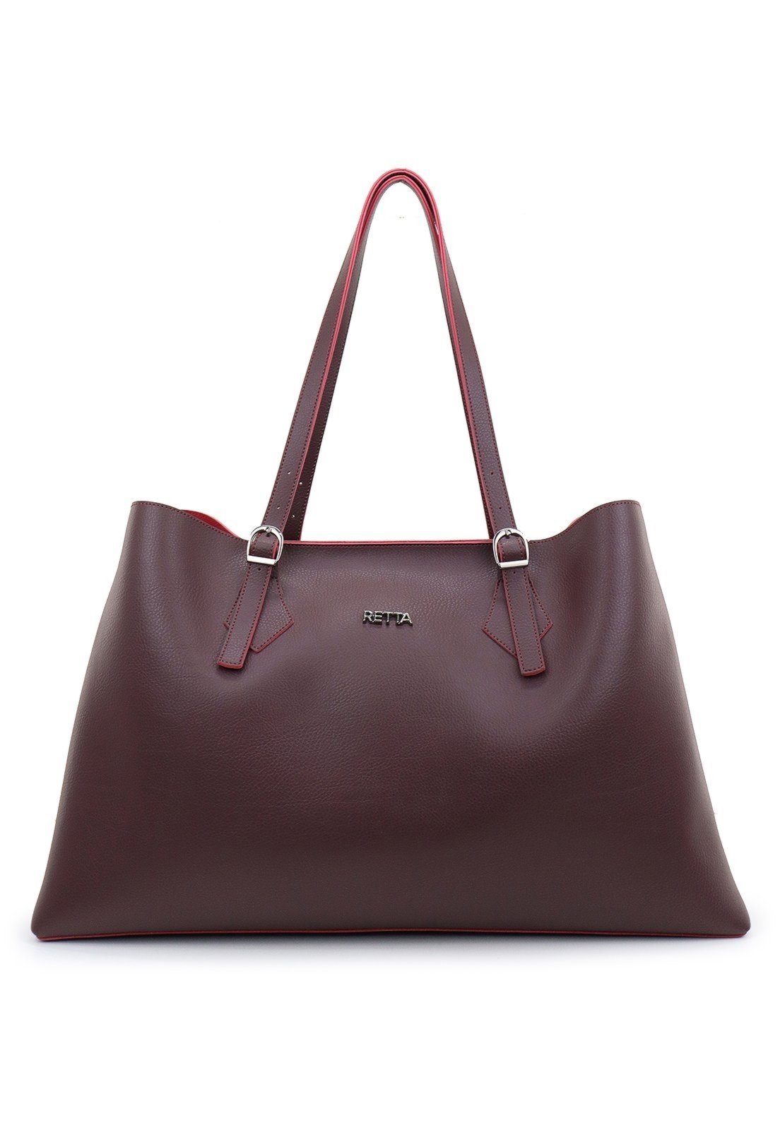 Vista 3 Bolsa Feminina Grande Alça Regulavel de Ombro Espaçosa Retta Oficial vinho Retta Oficial vinho