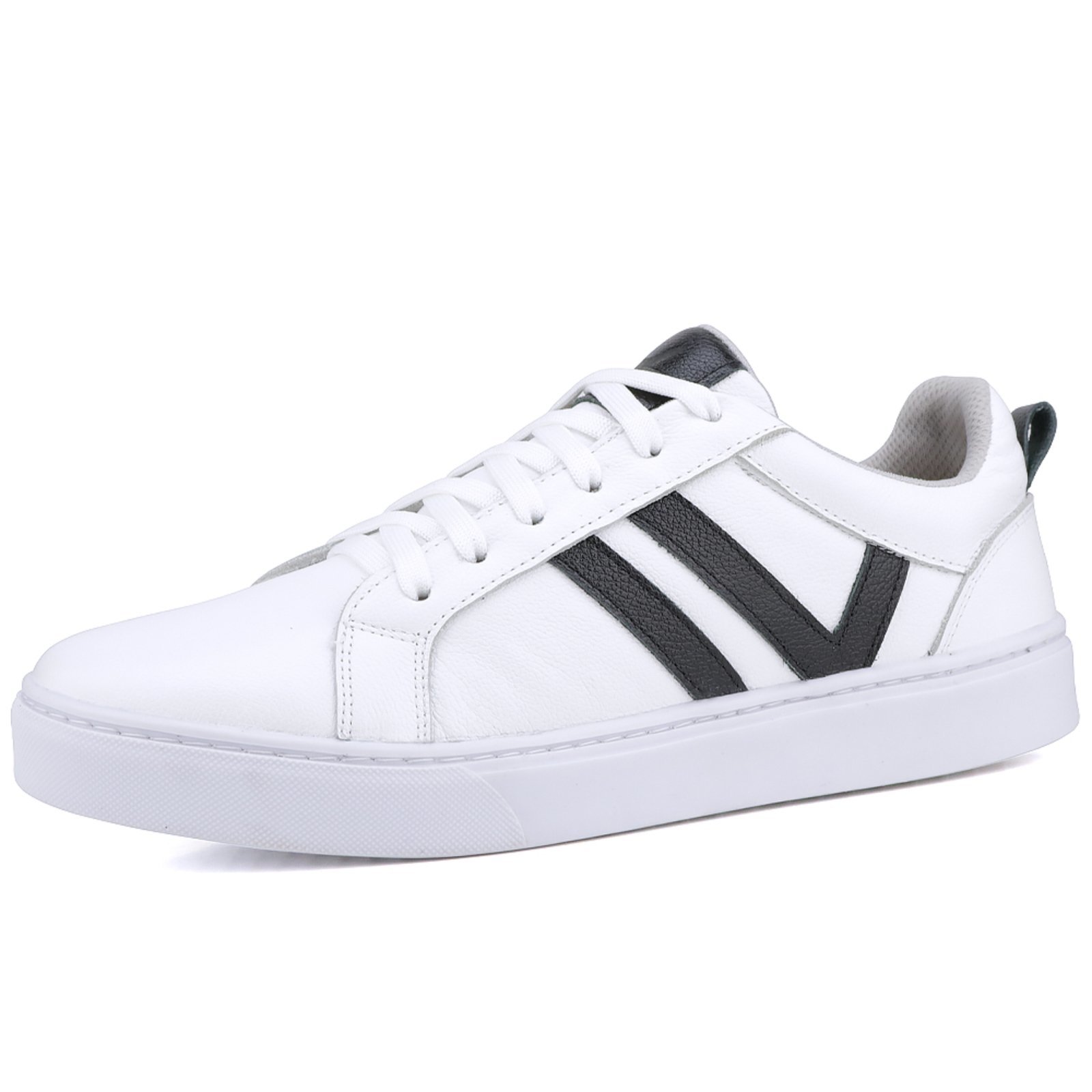 Tênis Casual Mr. Gutt Couro Branco com Preto