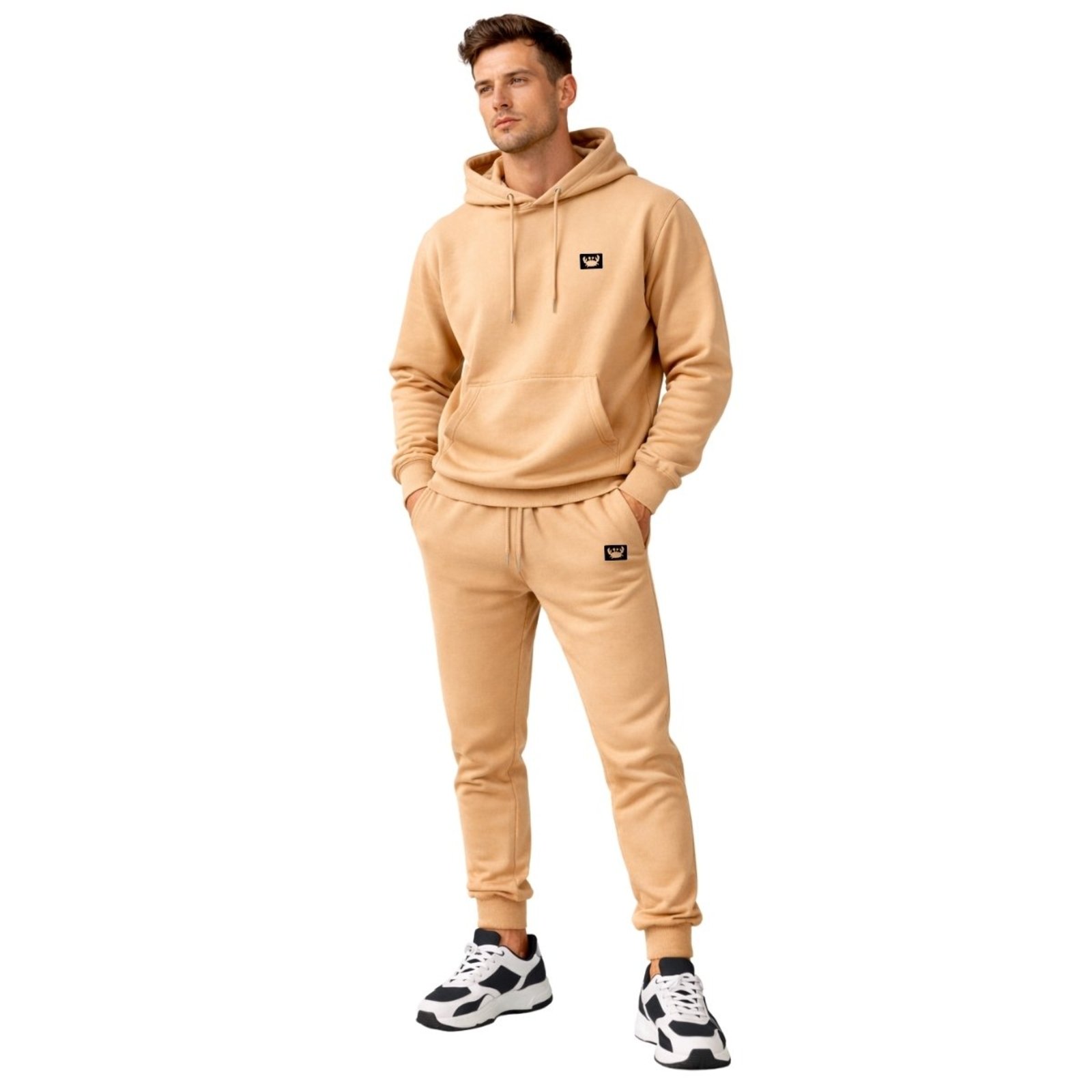 Conjunto Moletom Masculino Casaco com Capuz + Calça Jogger Casual Siri