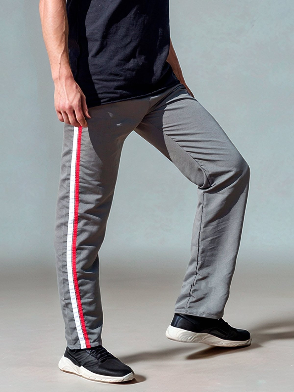 Calça Masculina Fren’ts Tactel Basica Com Listra Lateral Esporte Treino Confortável