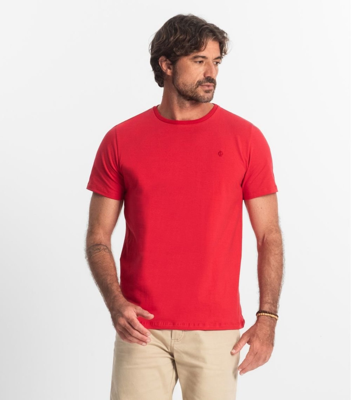 Vista 2 Camiseta Masculina Básica Diametro Diametro basicos vermelho Diametro basicos vermelho