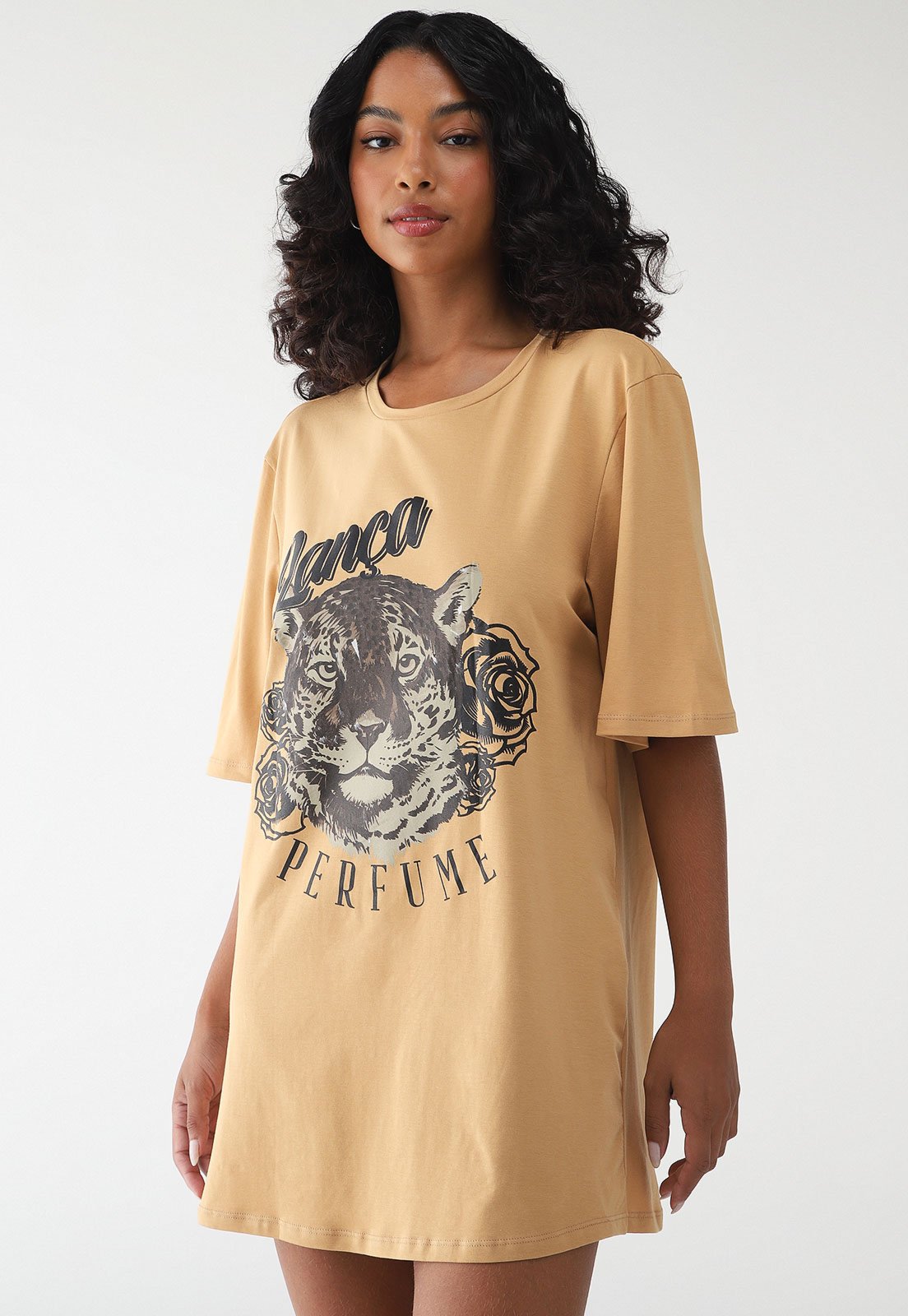 Vestido Lança Perfume Oversized Caramelo