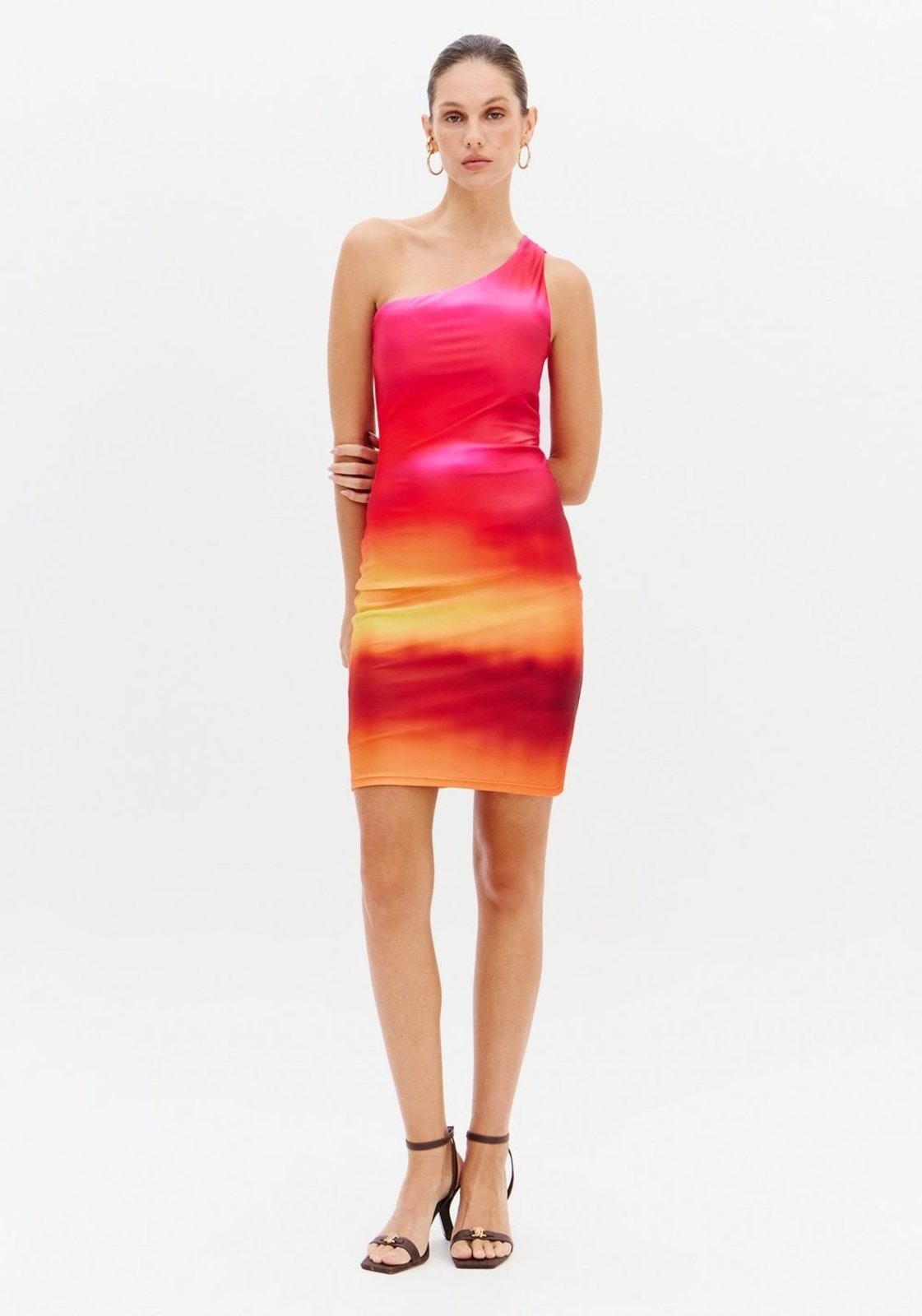 Vestido Curto Estampado Ombro Único Sport Easy
