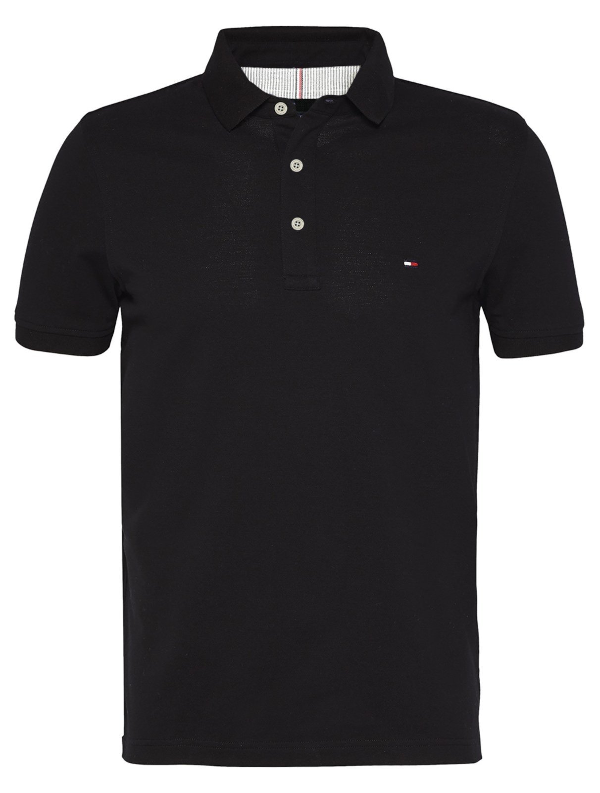Polo Tommy Hilfiger Masculina Slim 1985 Preta