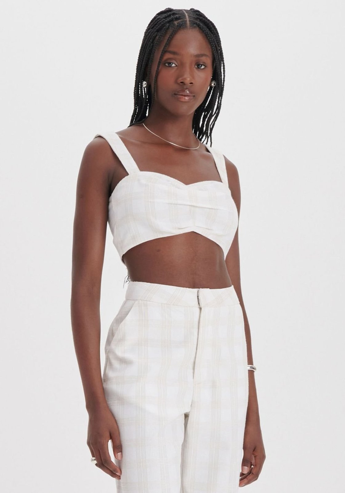 Top Cropped de Alças Xadrez My Favorite Things