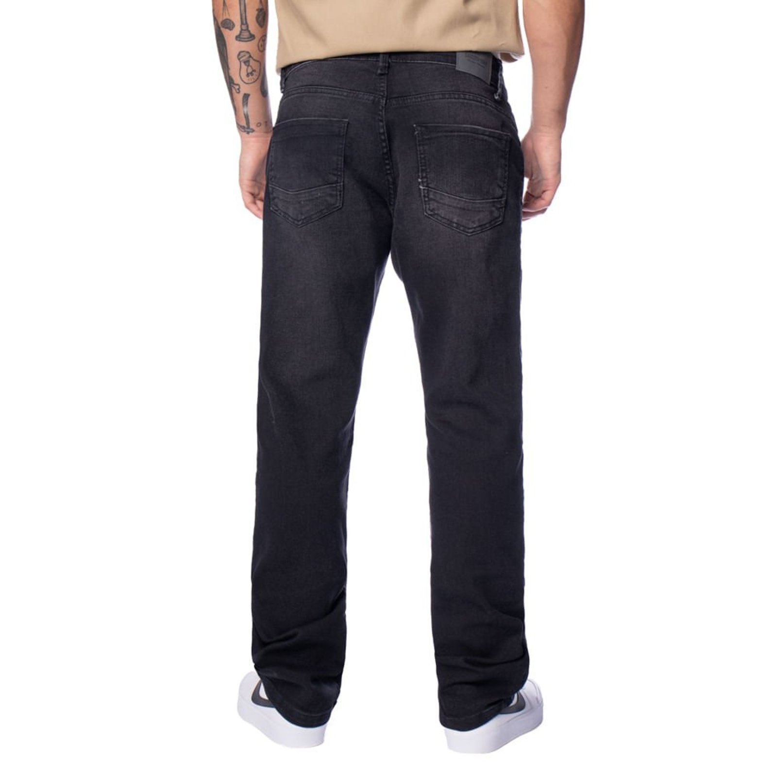 Vista 3 Calça Jeans Masculina Gangster Modelagem Reta preto Gangster preto