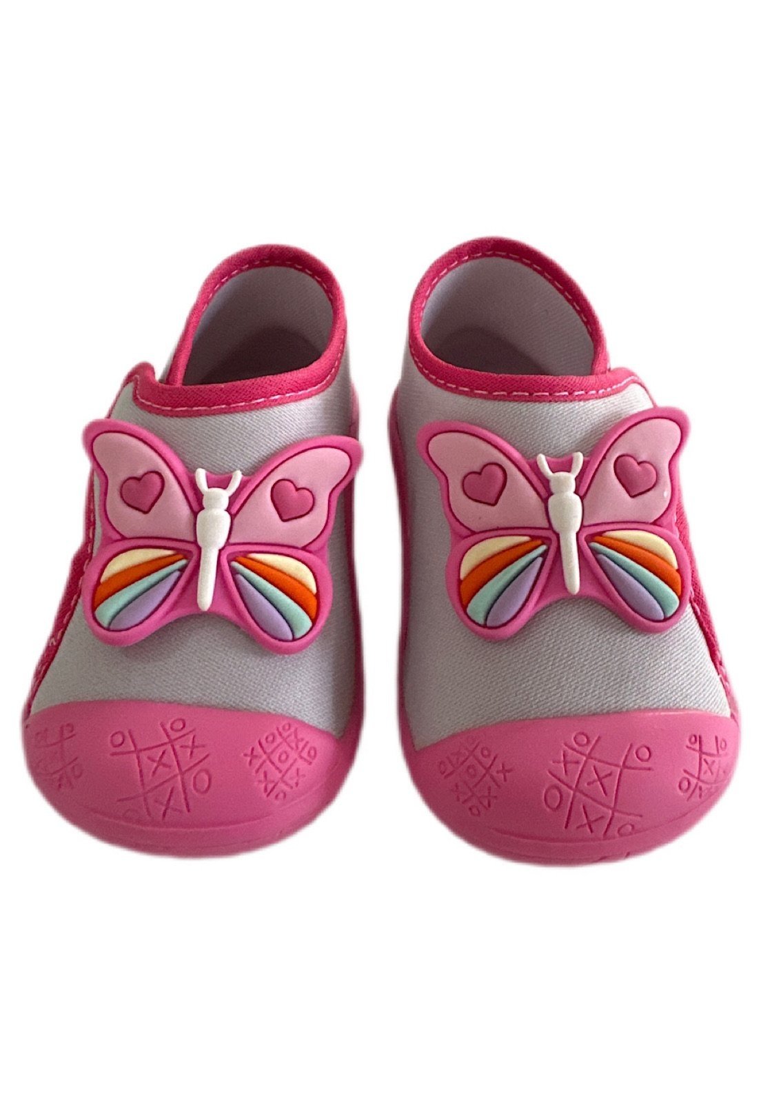 Vista 3 Infantil - Tenis meia Solzim borboleta Rosa SOLZIM CALÇADOS cinza/pink rosa SOLZIM CALÇADOS cinza/pink rosa