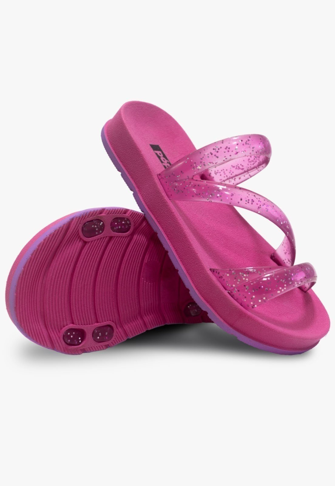 Vista 3 Infantil - Chinelo Pópidi Menina Glitter verde Pópidí verde