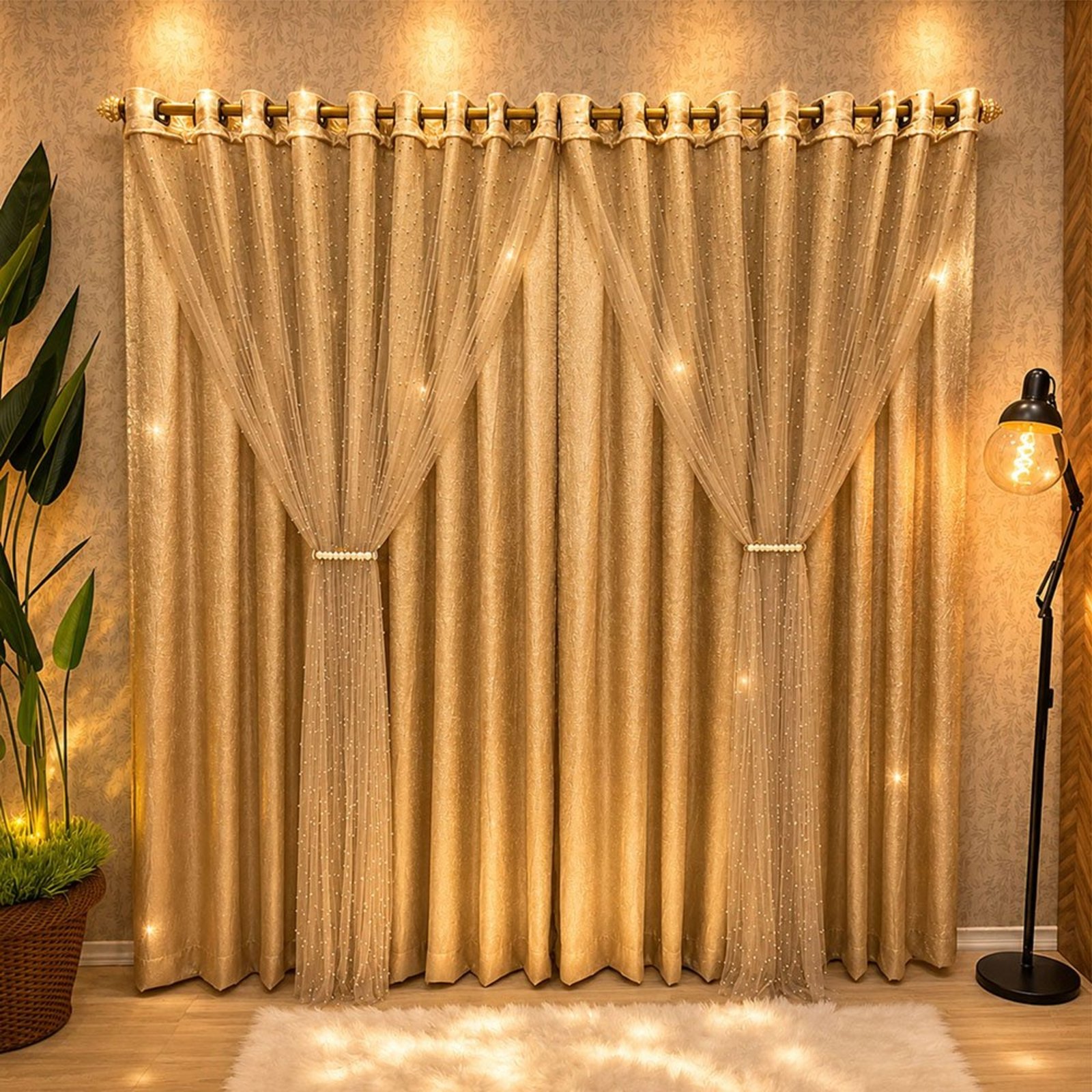Cortina Premyer para Varão 3,00 x 2,50 Linha Nobre - Bronze